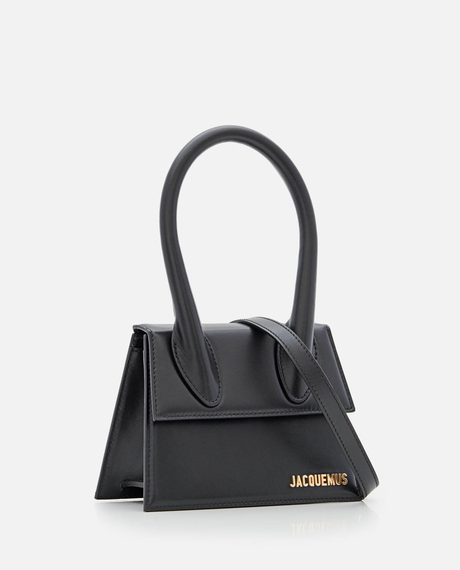 Shop Jacquemus Le Chiquito Moyen Leather Bag In Black