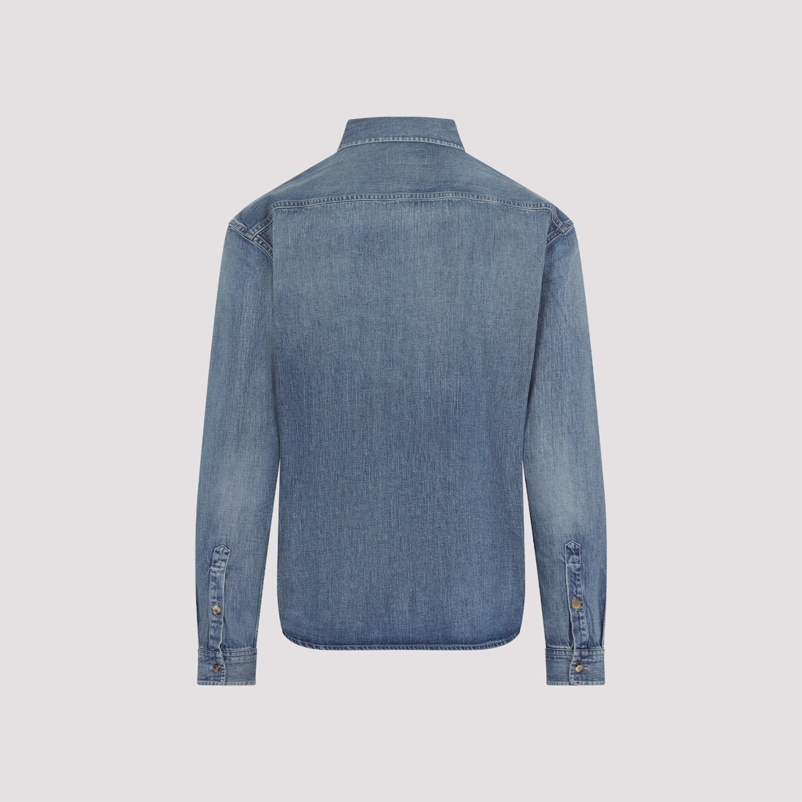 Saint Laurent Cassandre' Blue Cotton Shirt