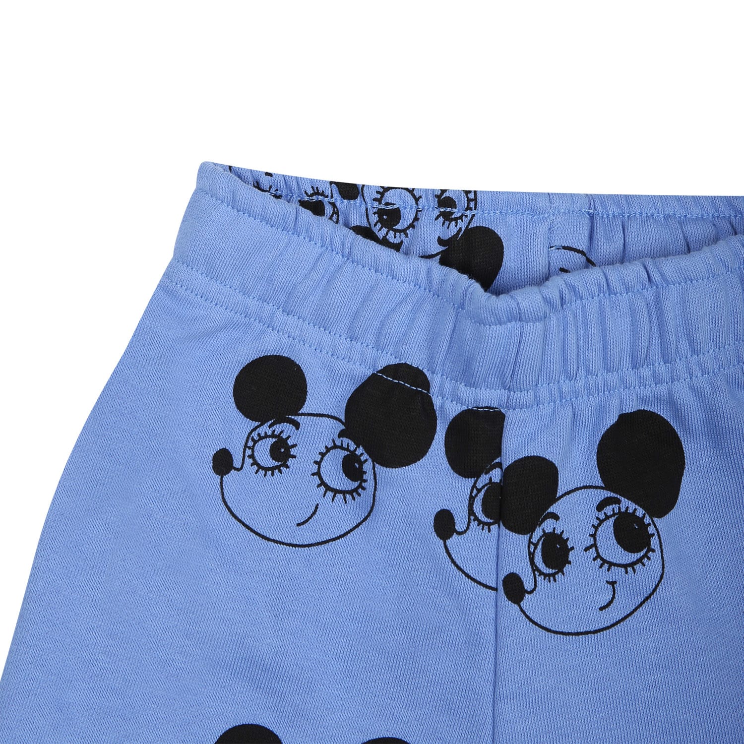 Shop Mini Rodini Light Blue Trousers For Baby Boy With Mice