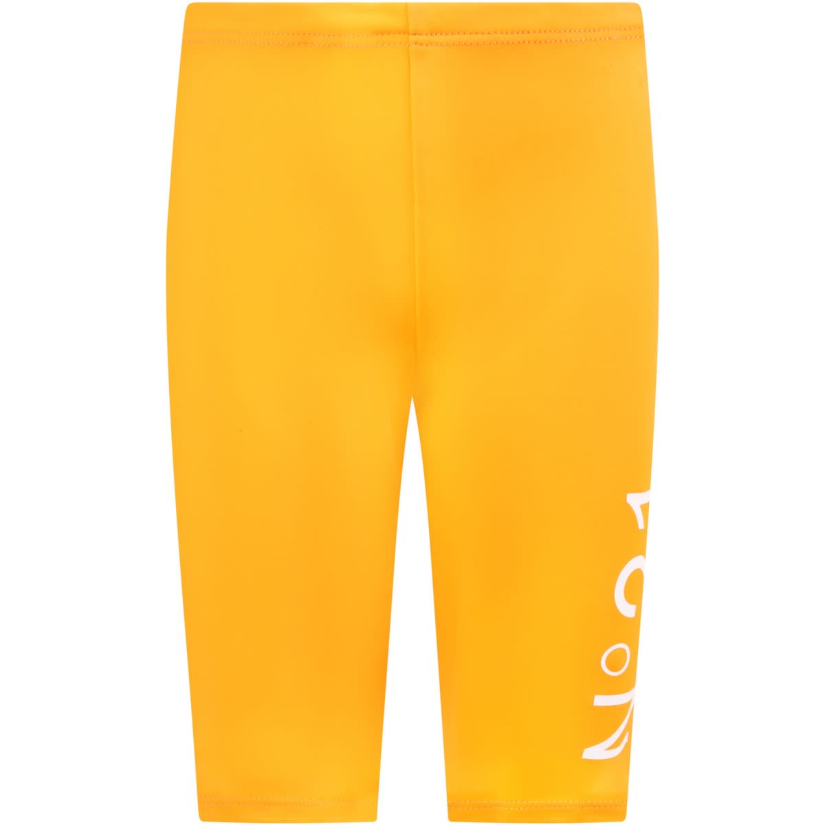 N.21 Orange Cyclists Short For Girl With Logo