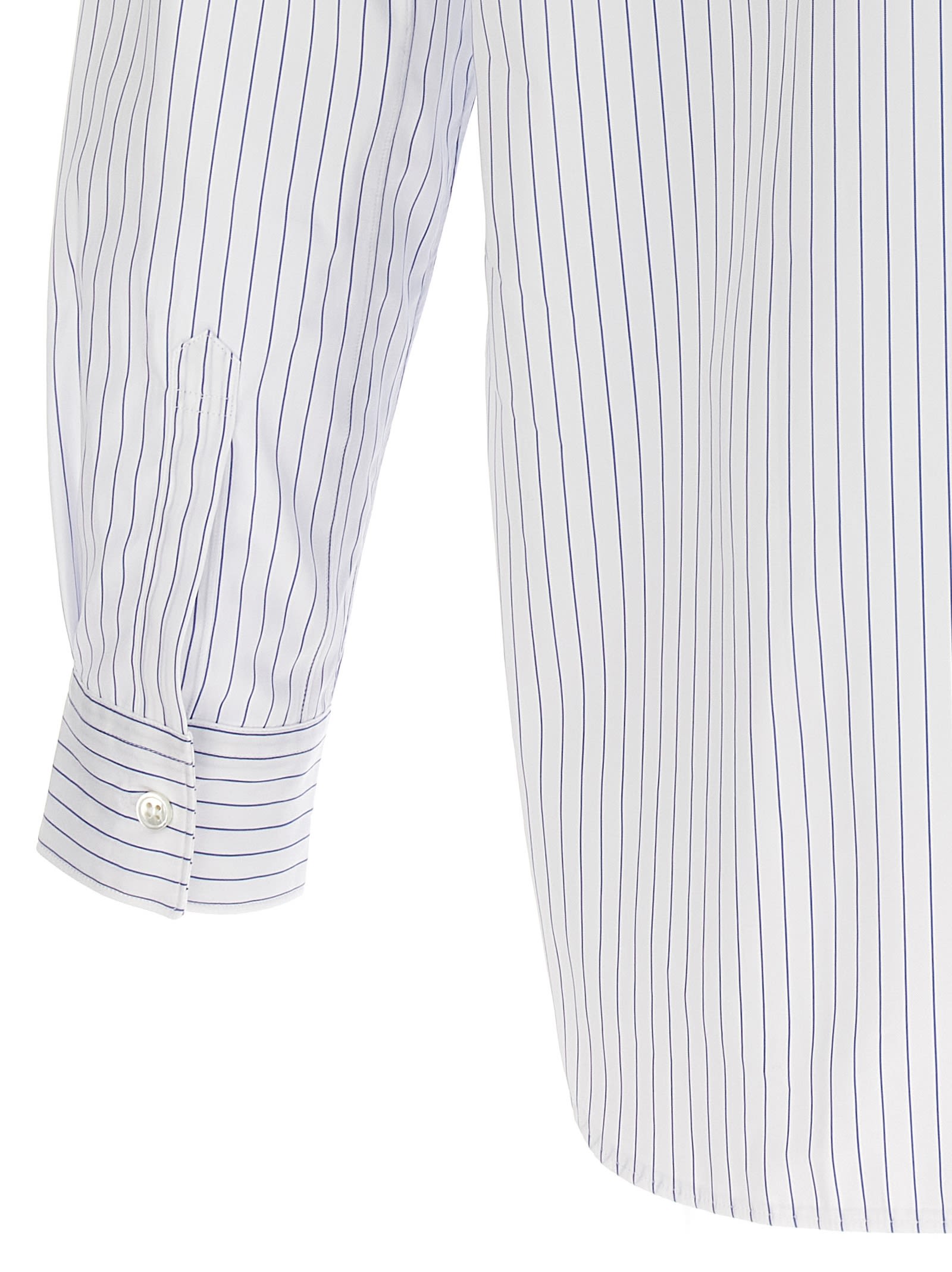 Shop Comme Des Garçons Shirt Striped Shirt In Light Blue