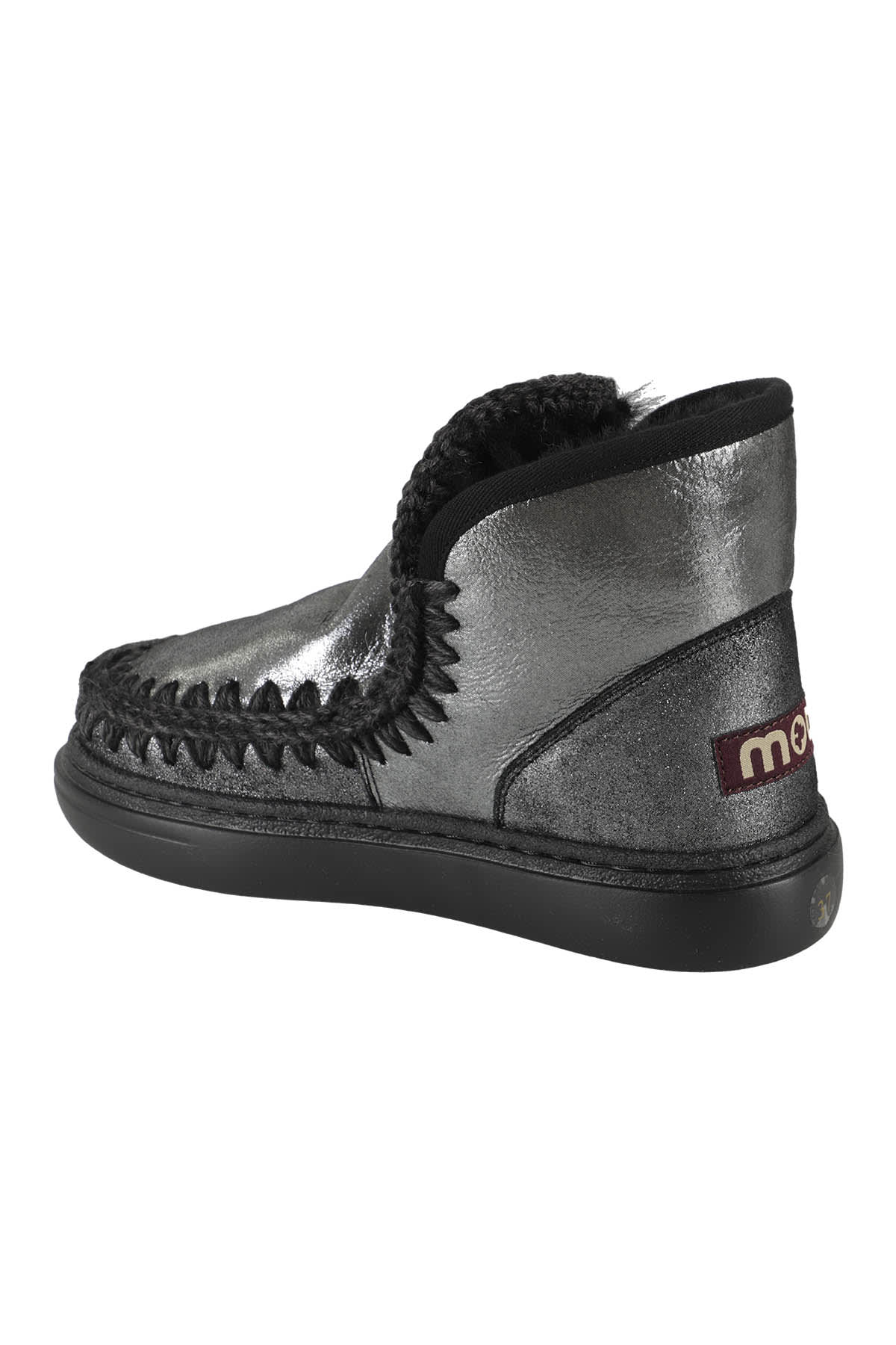 Shop Mou Eskimo Sneaker Bold In Mgblk Microglitter Black