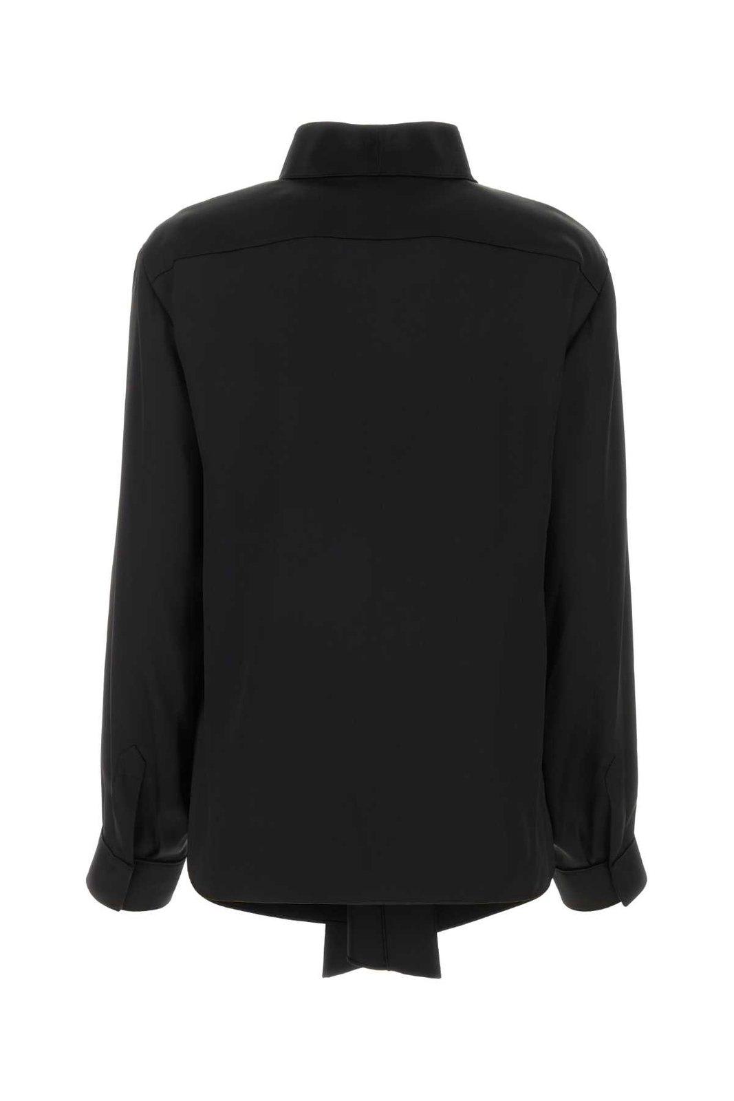 Shop Giorgio Armani Double-sided Satin Shirt In Black Beauty