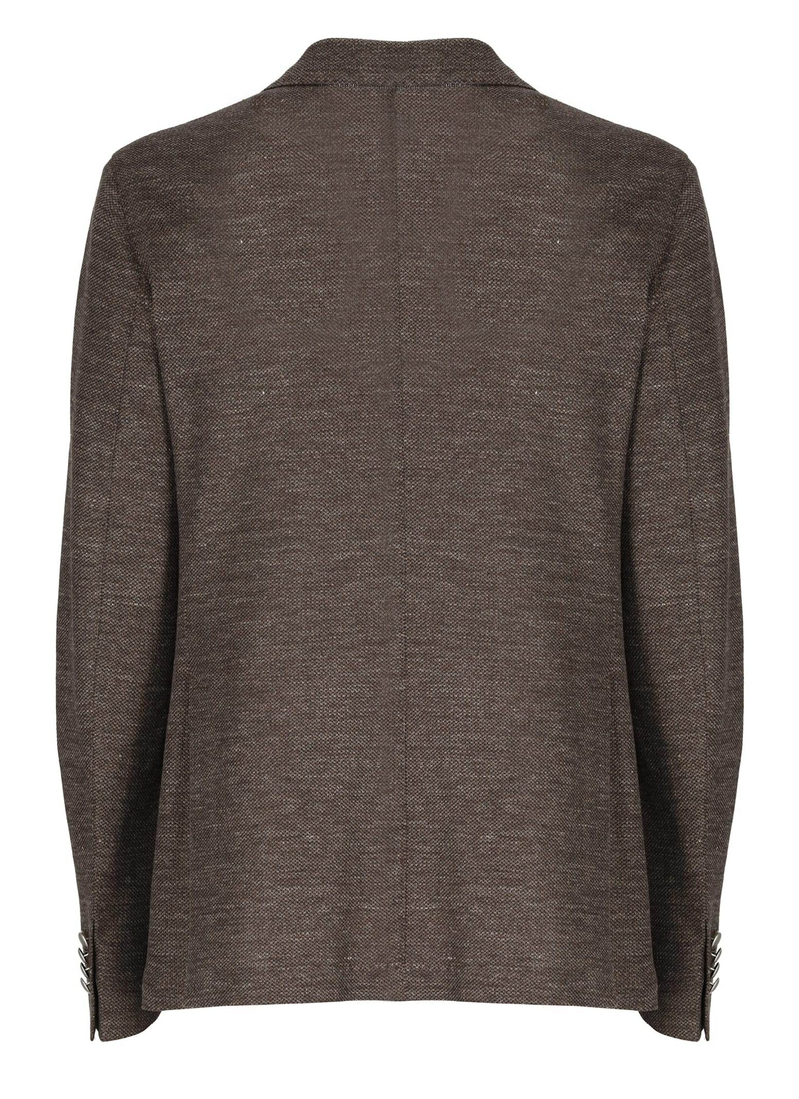 L.b.m 1911 Linen Double Breasted Jacket In Brown