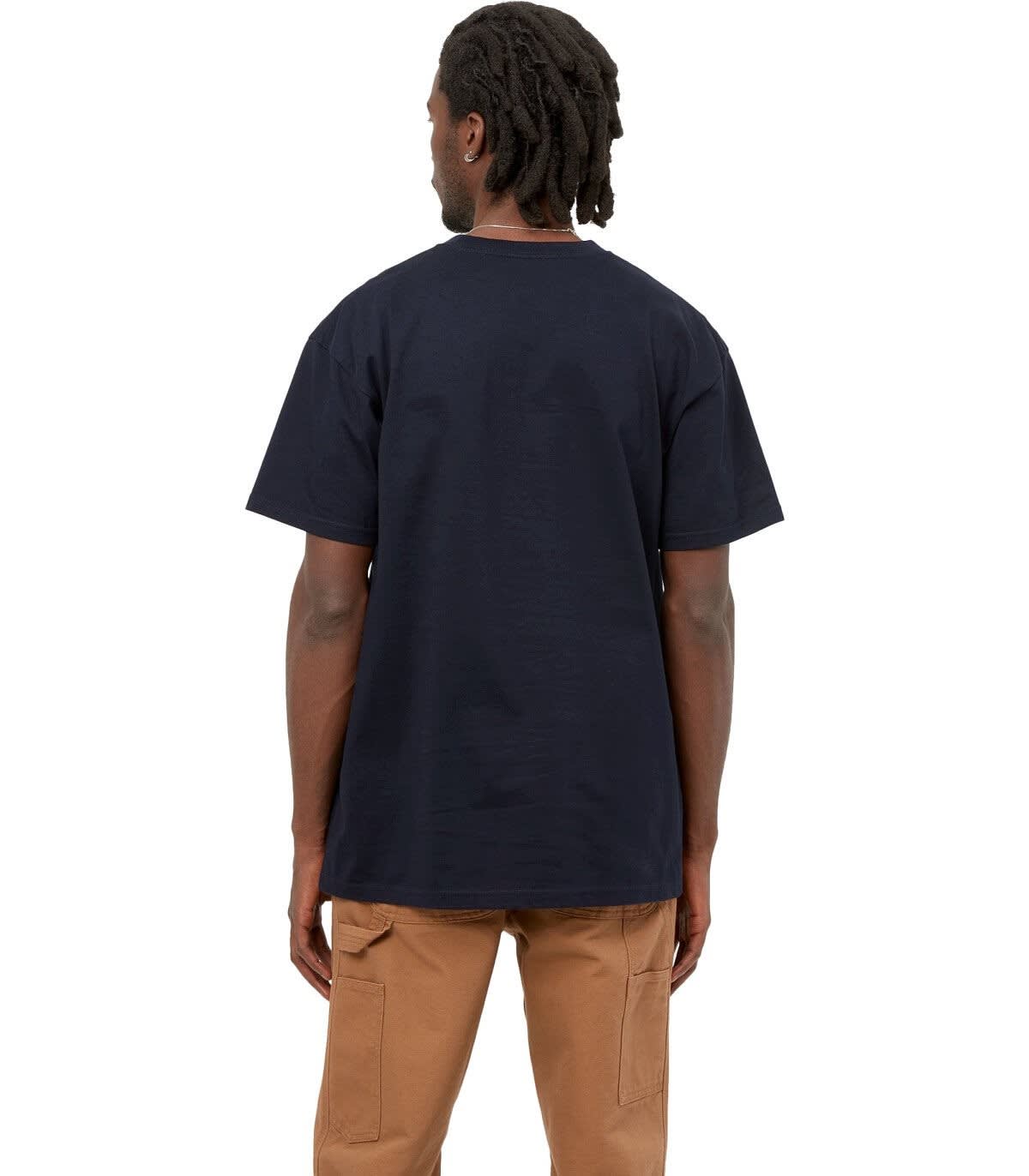 Carhartt Wip American Script Logo-embroidered Cotton T-shirt In Blue