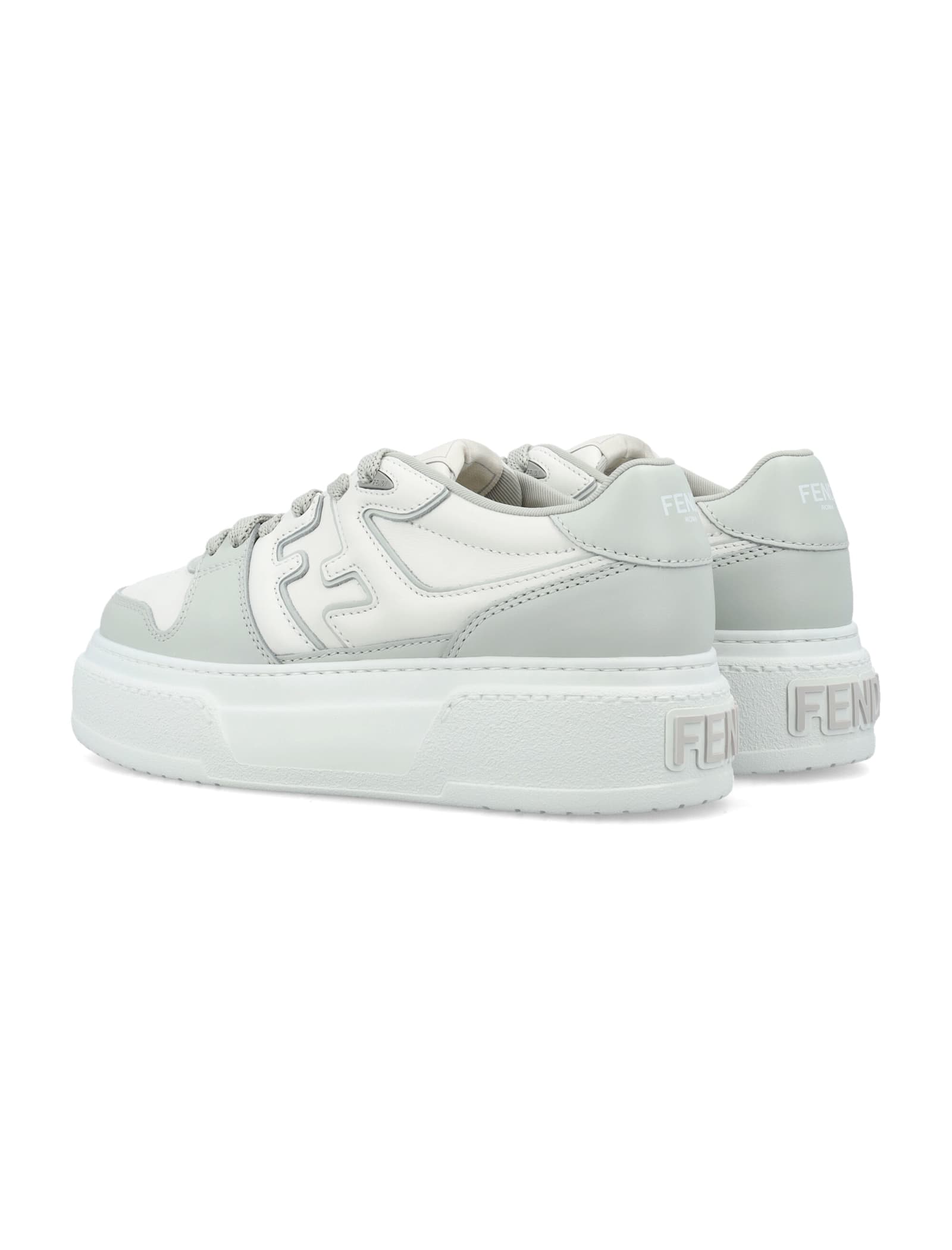 Fendi Match Platform Logo Sneakers In White