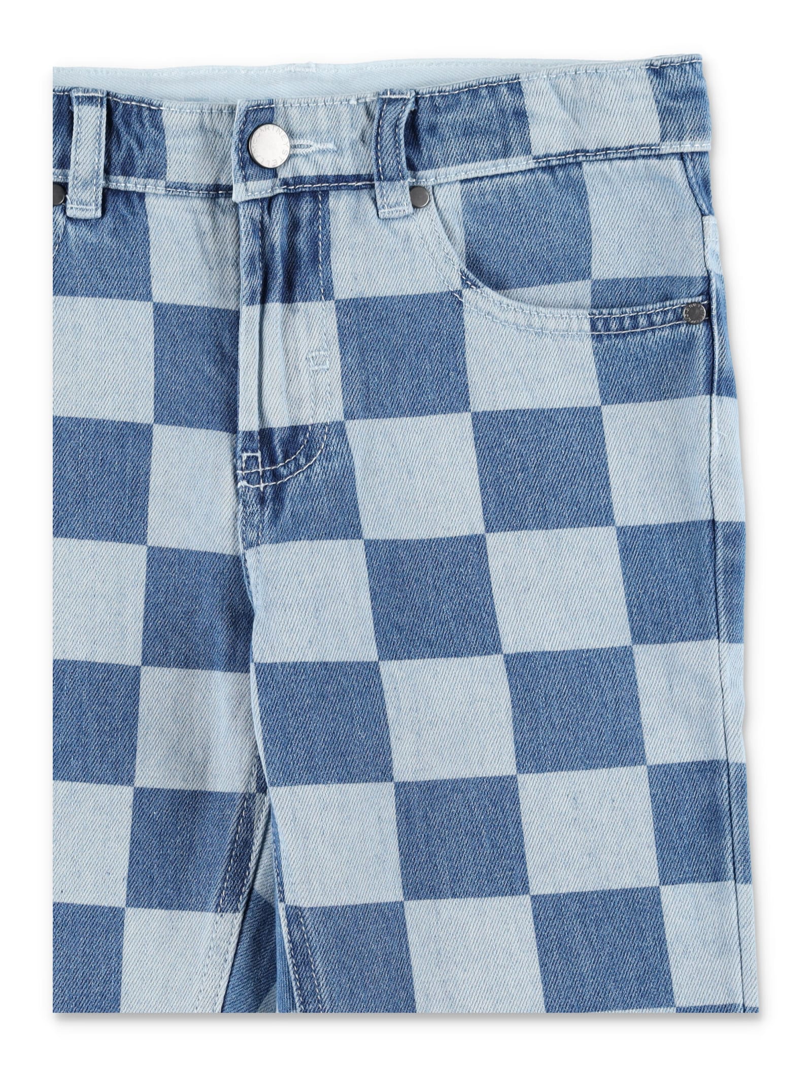 Shop Stella Mccartney Checkerboard Print Jeans In Blue