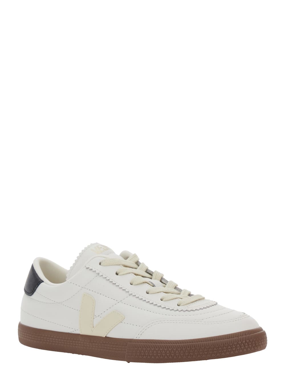 Veja Panenka White Low Top Sneakers With Logo Patch On The Side And Contrasting Heel With Logo Lettering  In White