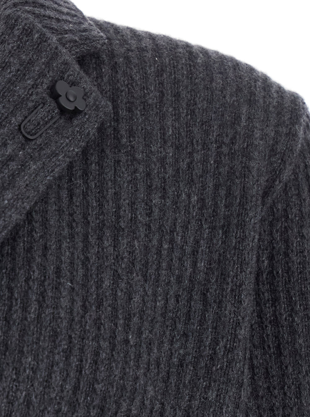 Lardini Ribbed Two-button Blazer Cardigan In Gray