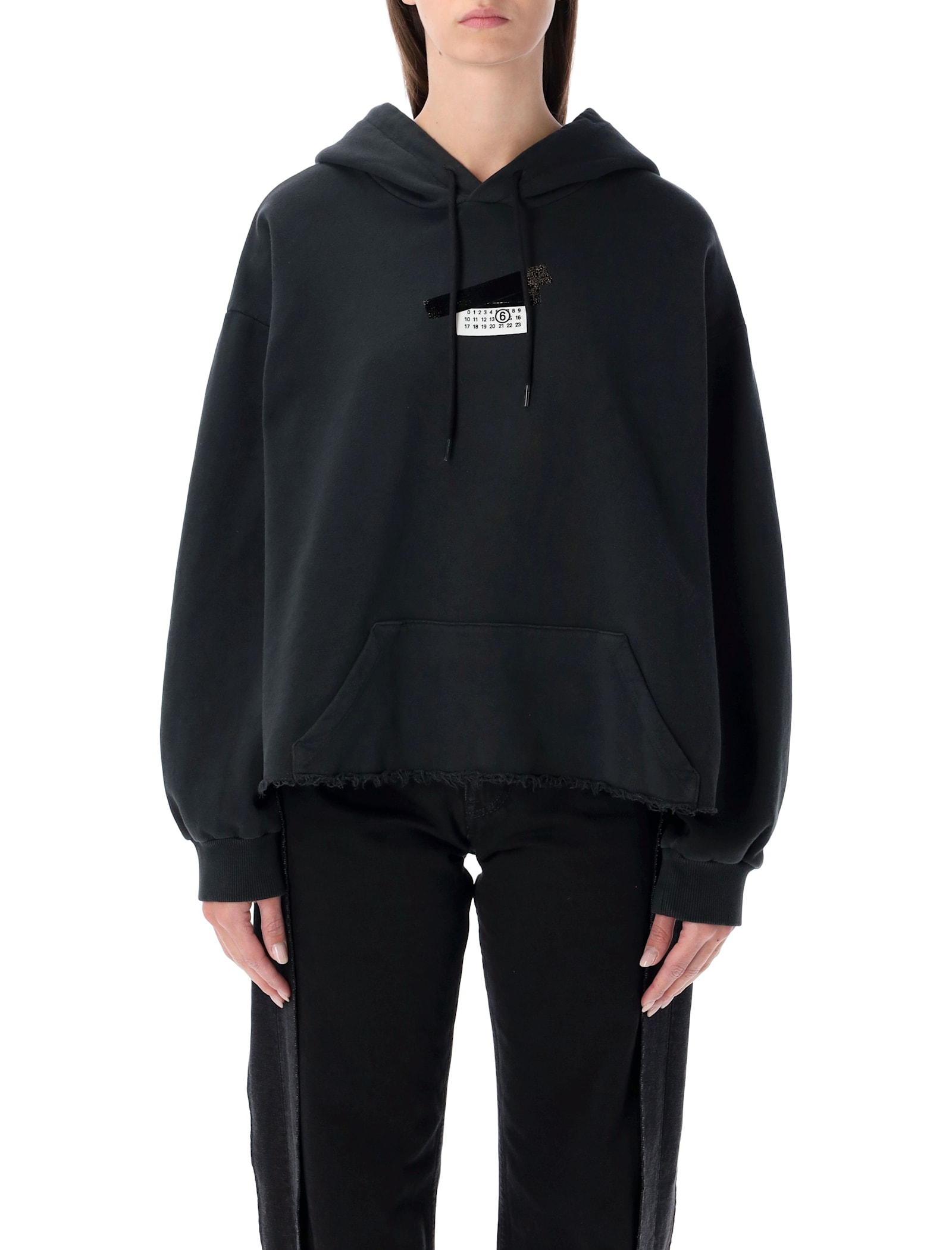 Mm6 Maison Margiela Black Logo Hoodie