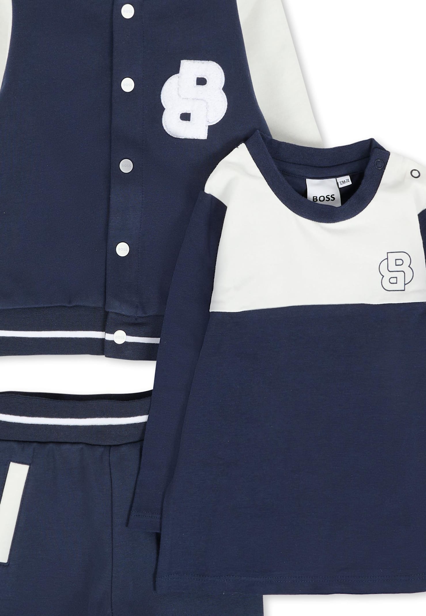 Hugo Boss Blue Babygrow For Baby Boy With Logo In Blue