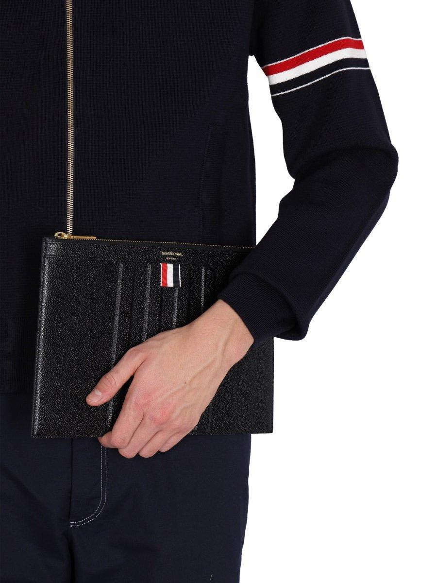 Thom Browne Striped Cashmere Sweatshirt In Black