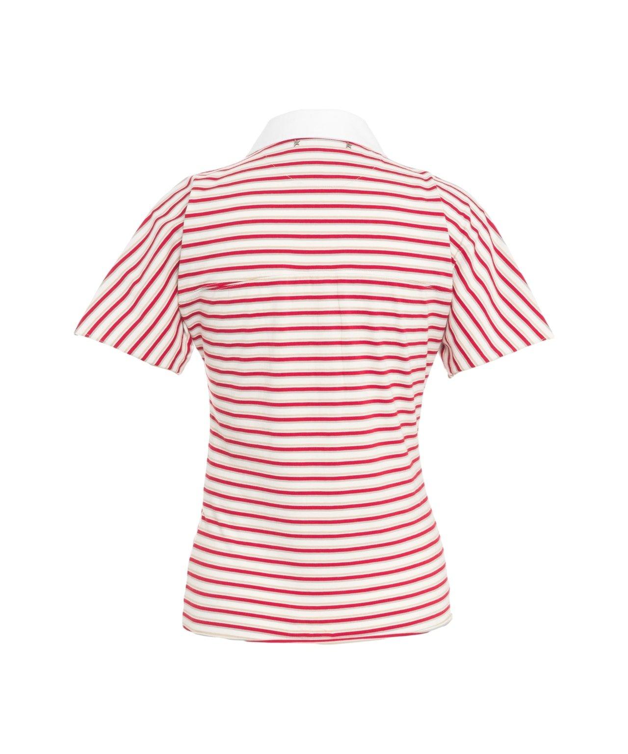 Golden Goose Natalia Slim Fit Striped Cotton Polo Shirt