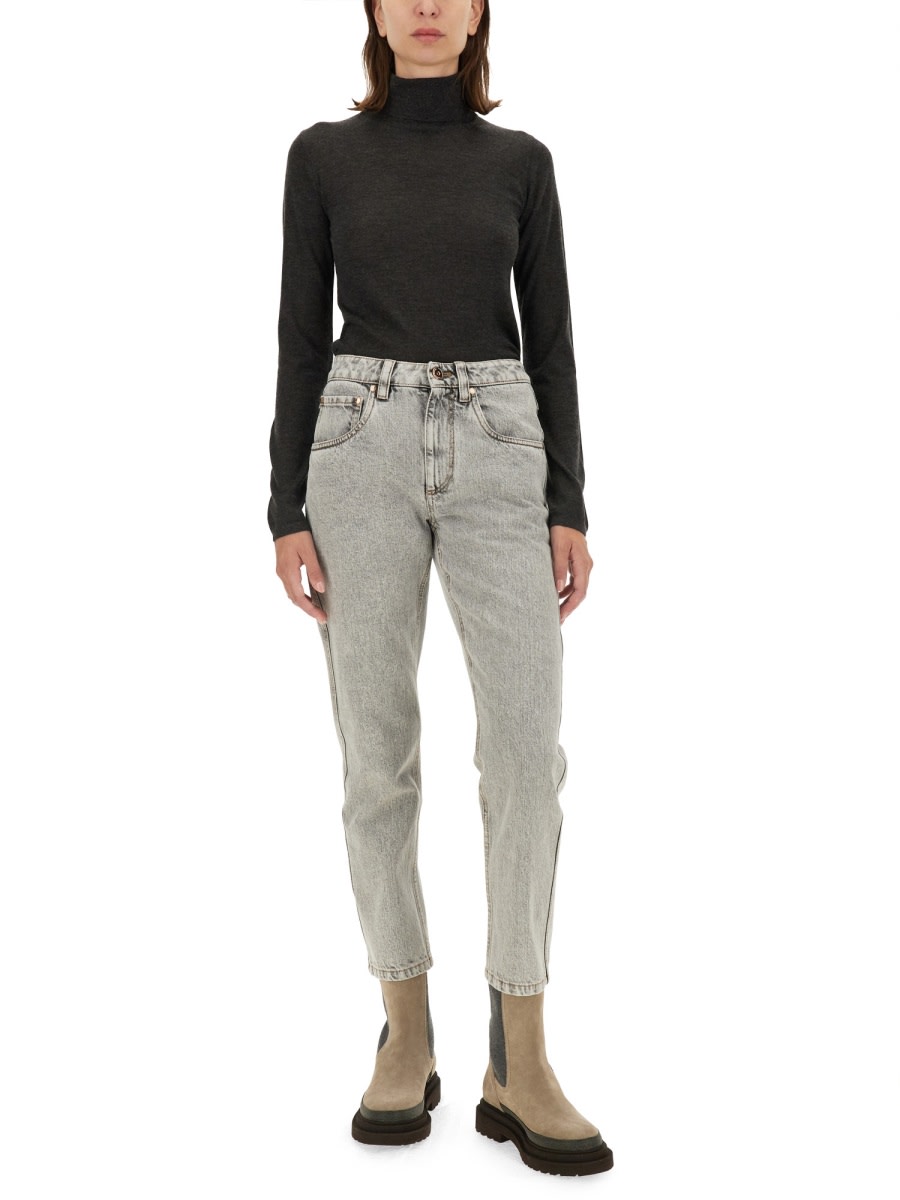 Shop Brunello Cucinelli Turtleneck Shirt In Grey