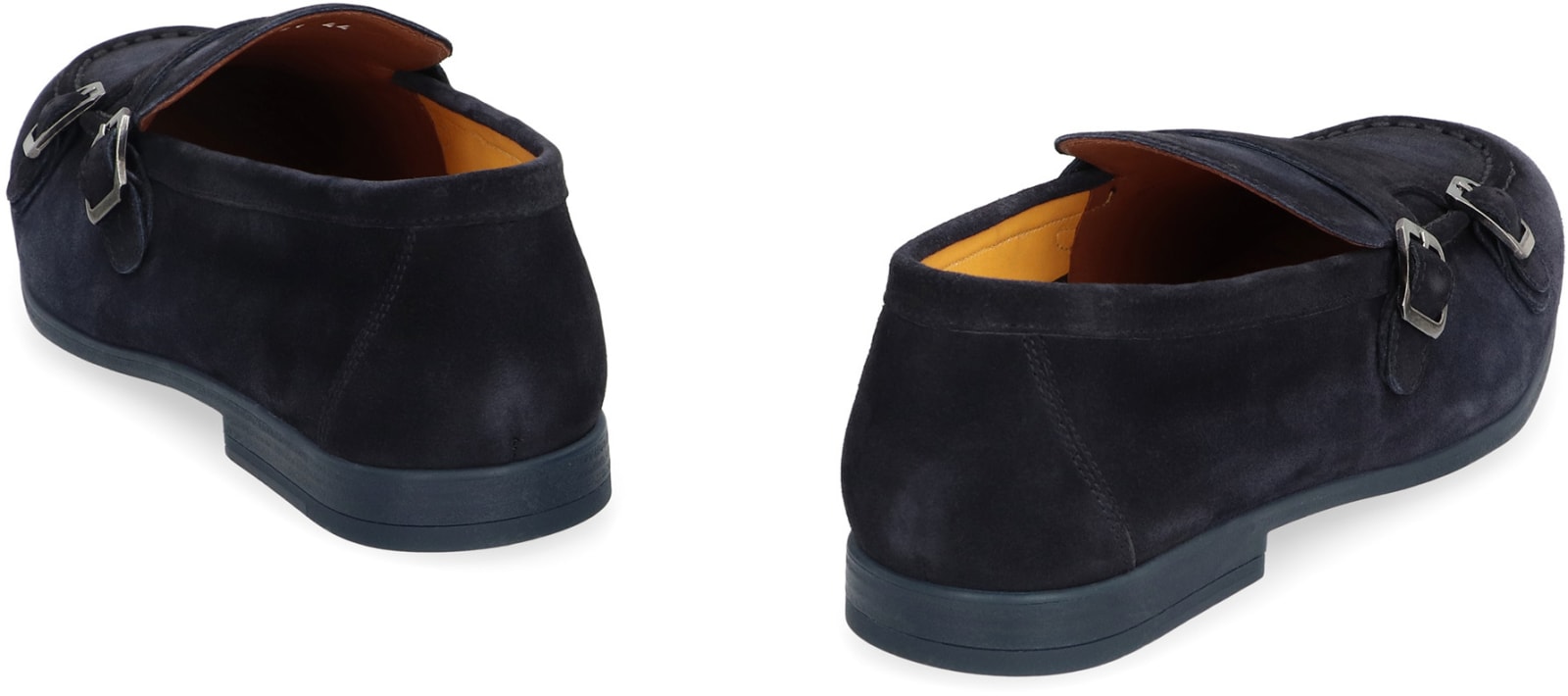 Doucal's Duke Suede Monk-strap Shoes In Blue