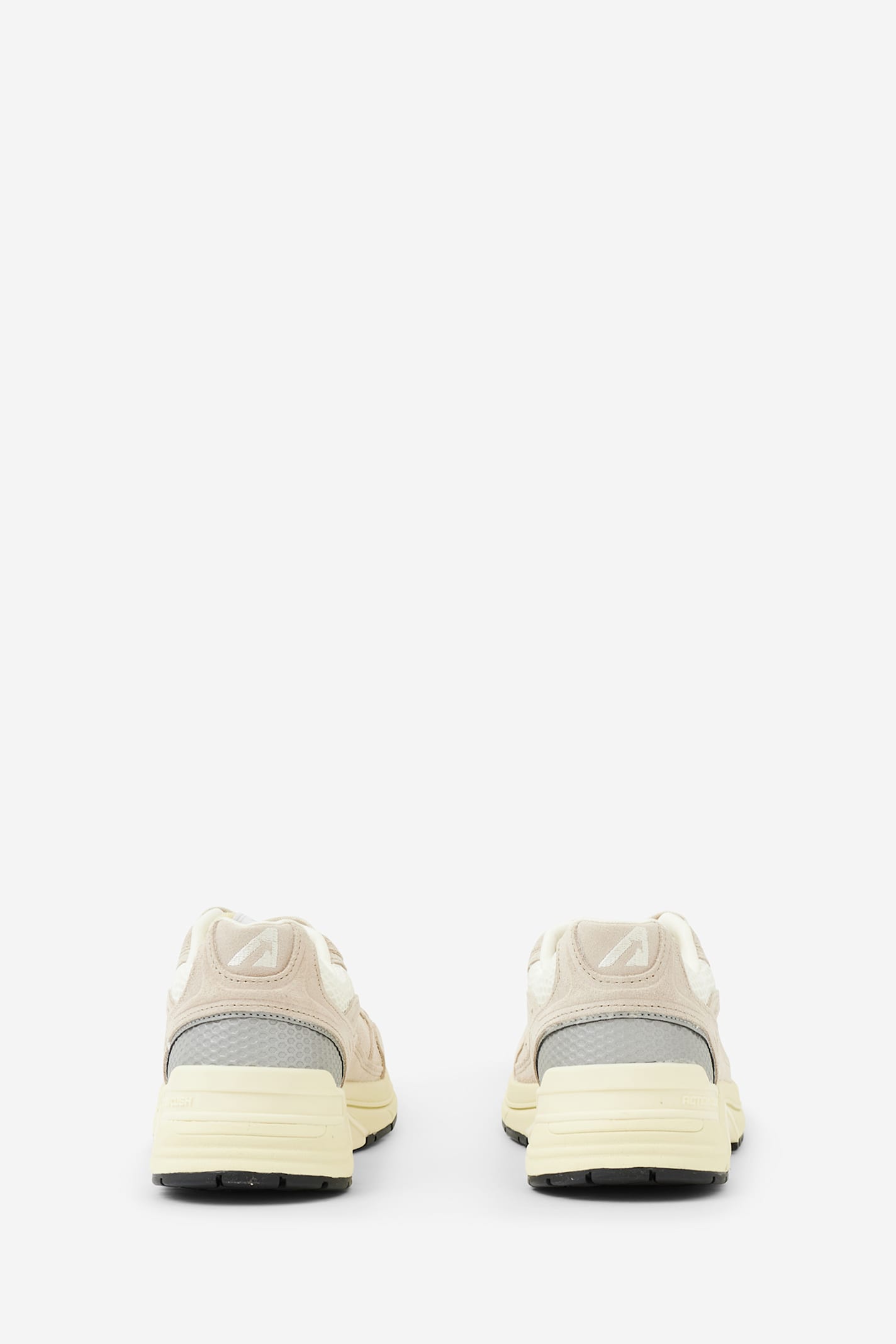 Autry Classic Leather And Mesh Panel Sneakers In Neutral
