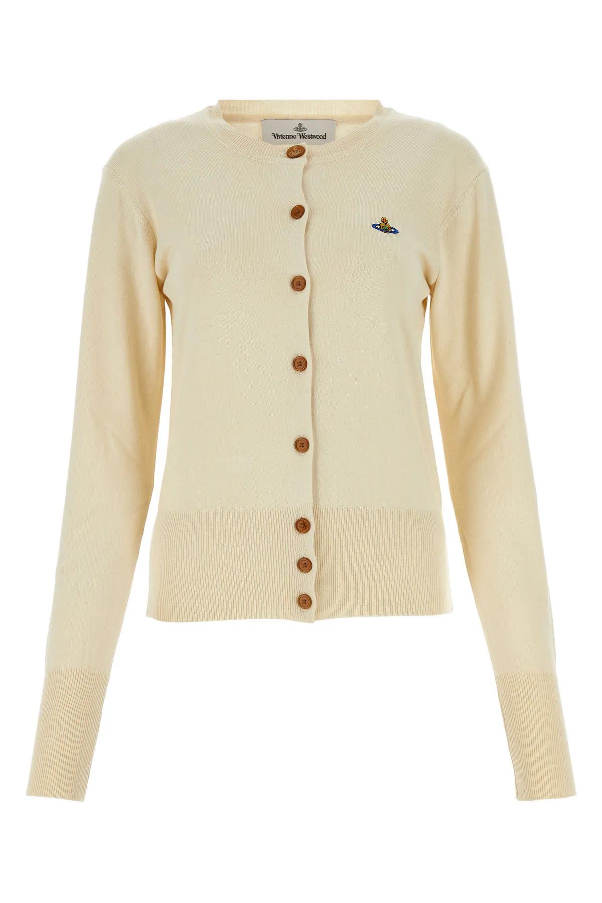 Shop Vivienne Westwood Ivory Cotton Blend Bea Cardigan In White