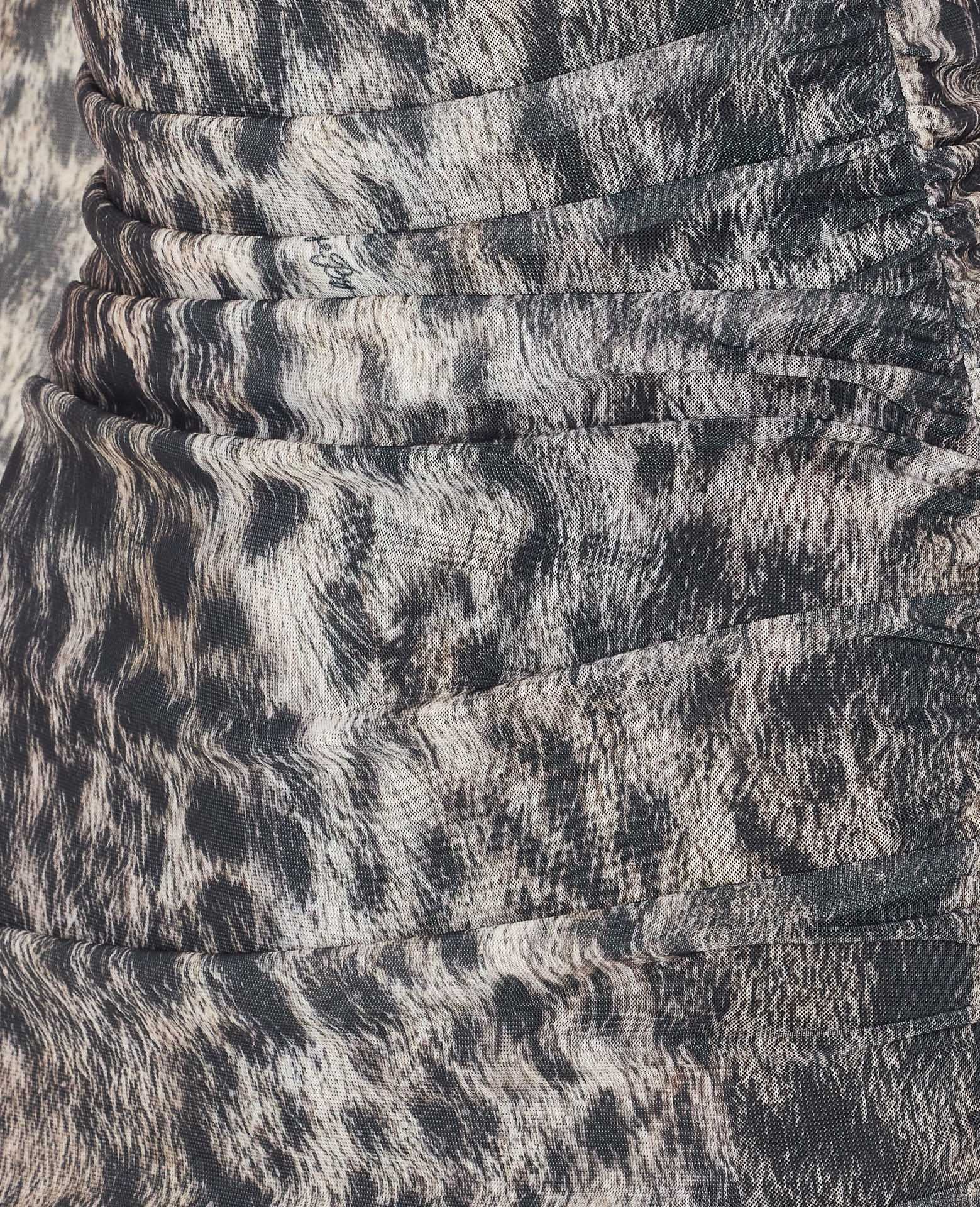 Aniye By Leopard-print Ruched Dress In Gray