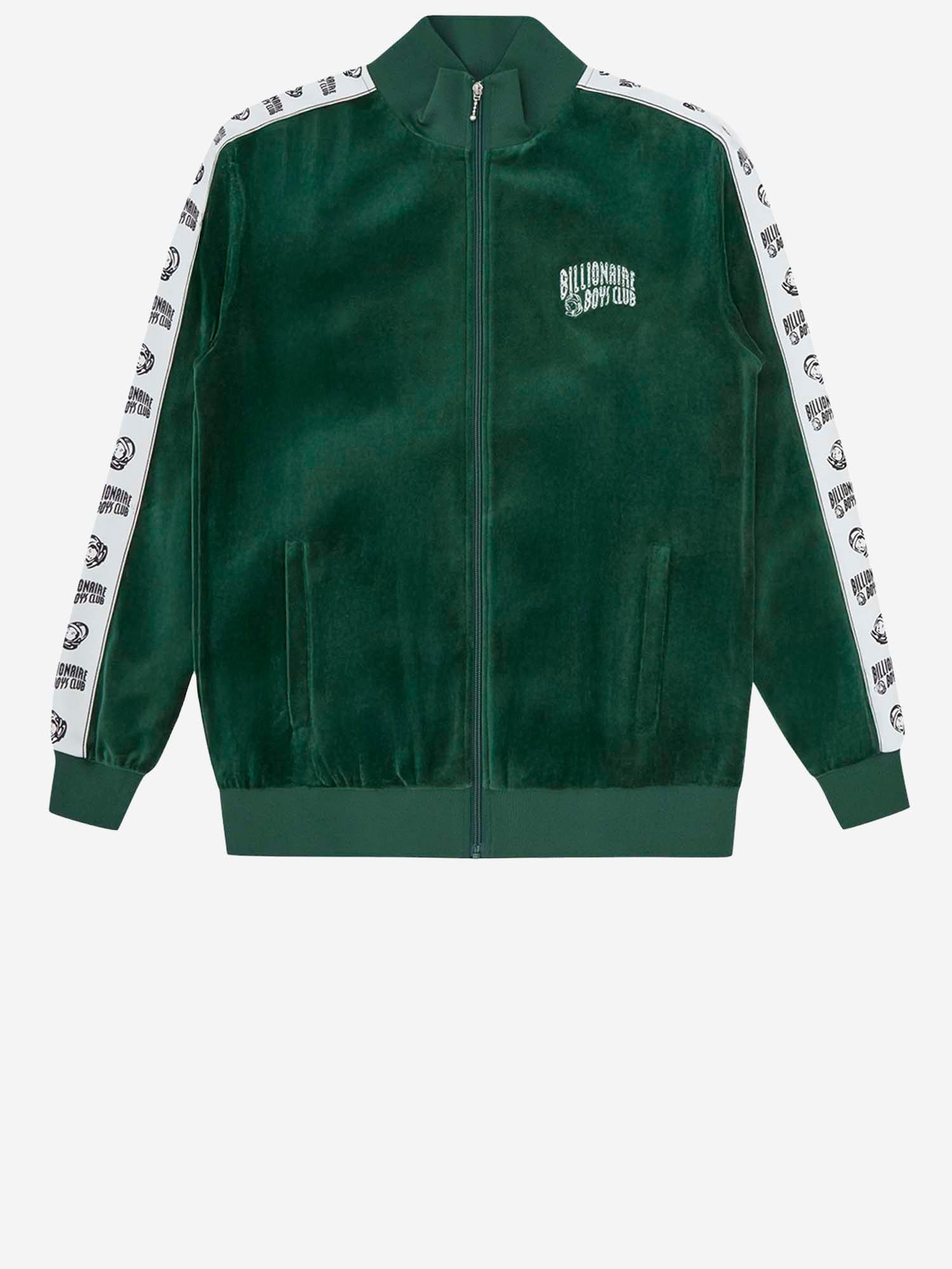 Billionaire Cotton Blend Jacket With Logo And Side Strips In Green