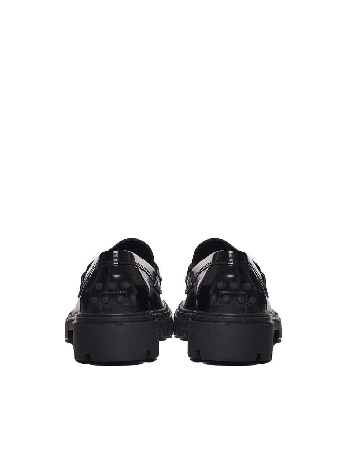 Shop Tod's Leather Loafers In Black