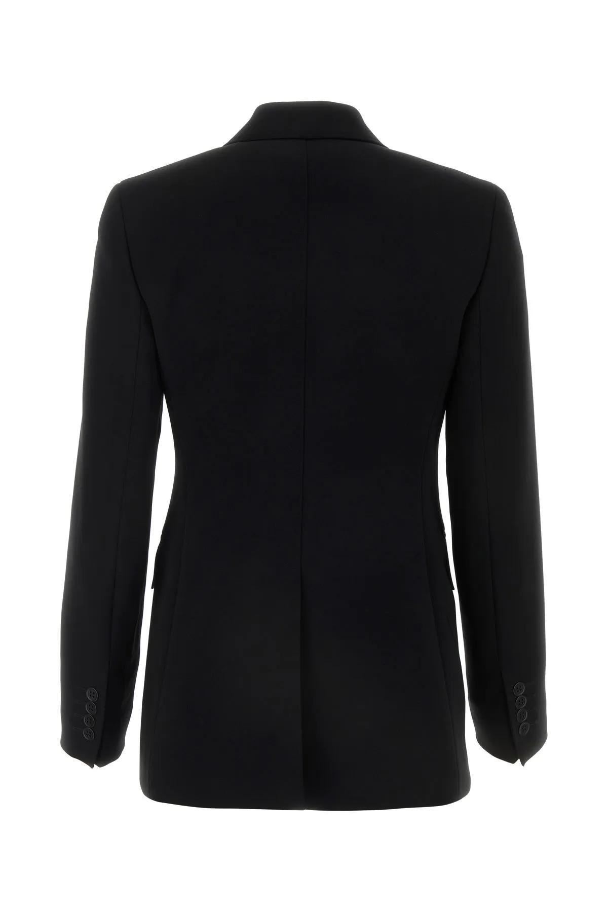 Shop Max Mara Black Triacetate Blend Link Blazer In Nero