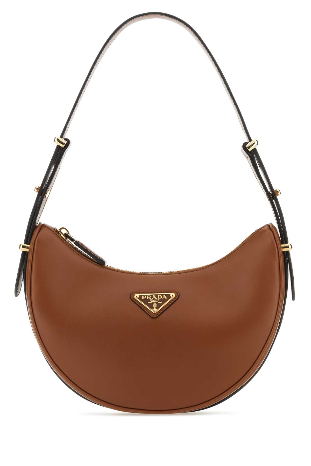 Prada Curved Shape Gold-tone Hardware Smooth Finish