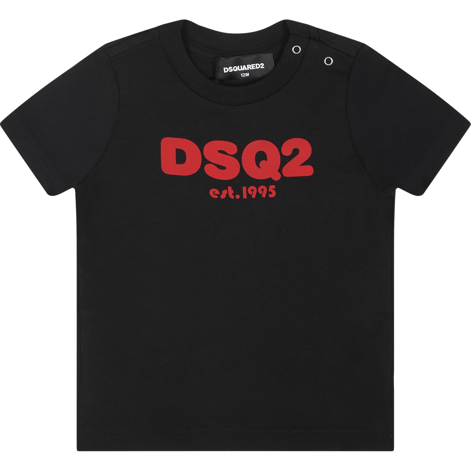 Dsquared2 Black T-shirt For Baby Boy With Logo