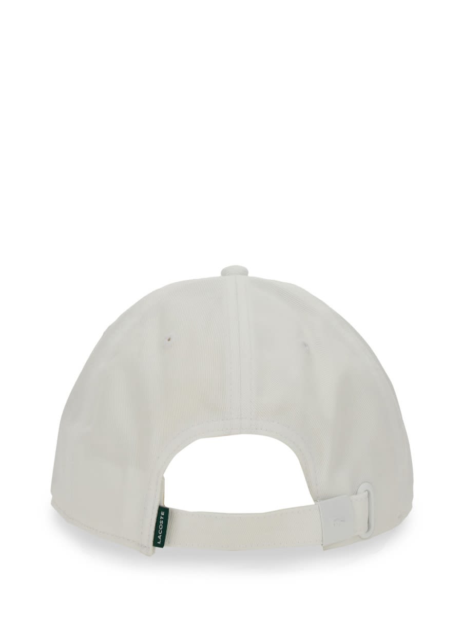 Lacoste Logo Embroidered Baseball Cap In White