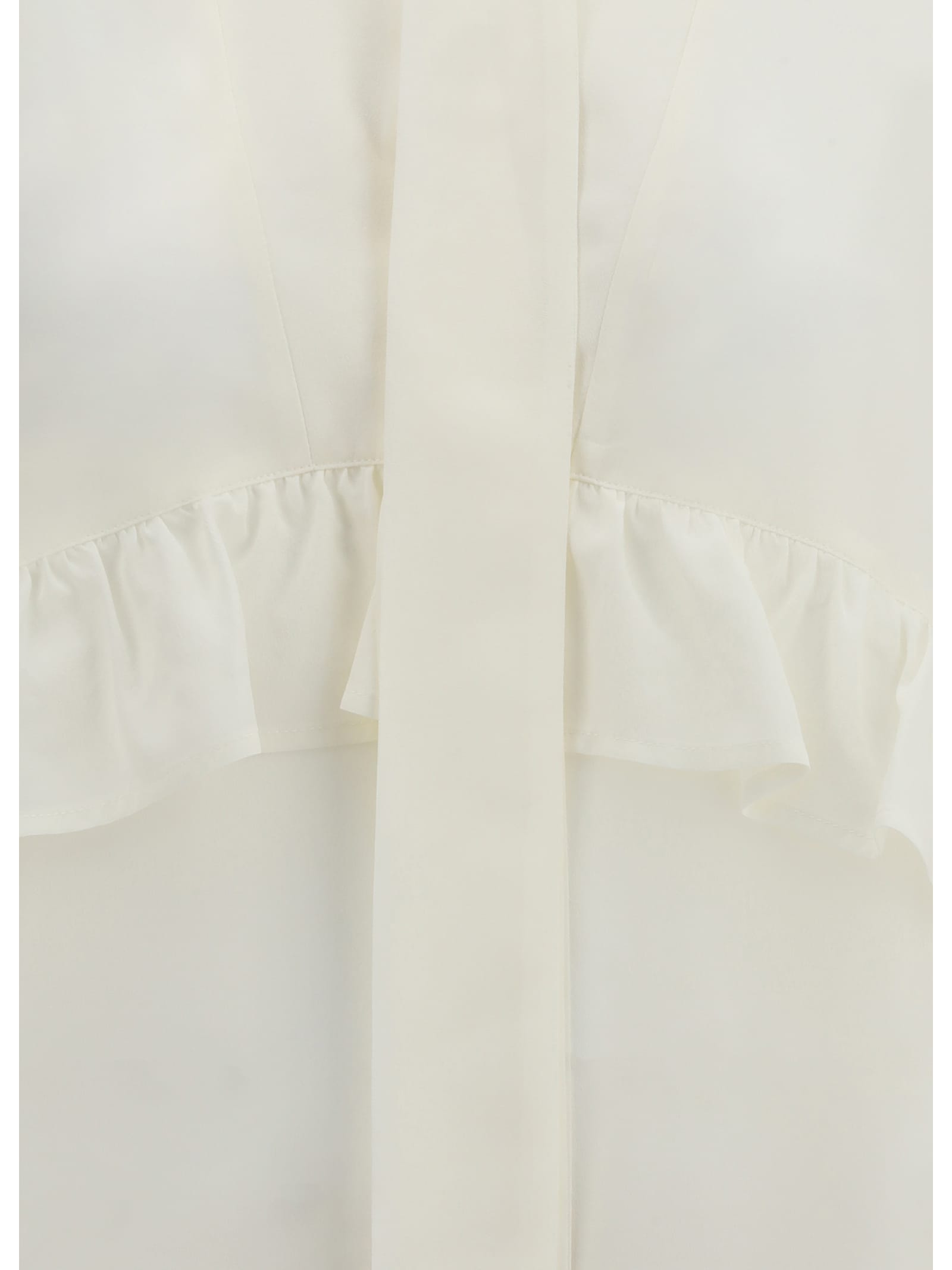 P.a.r.o.s.h Ruffle Blouse In White