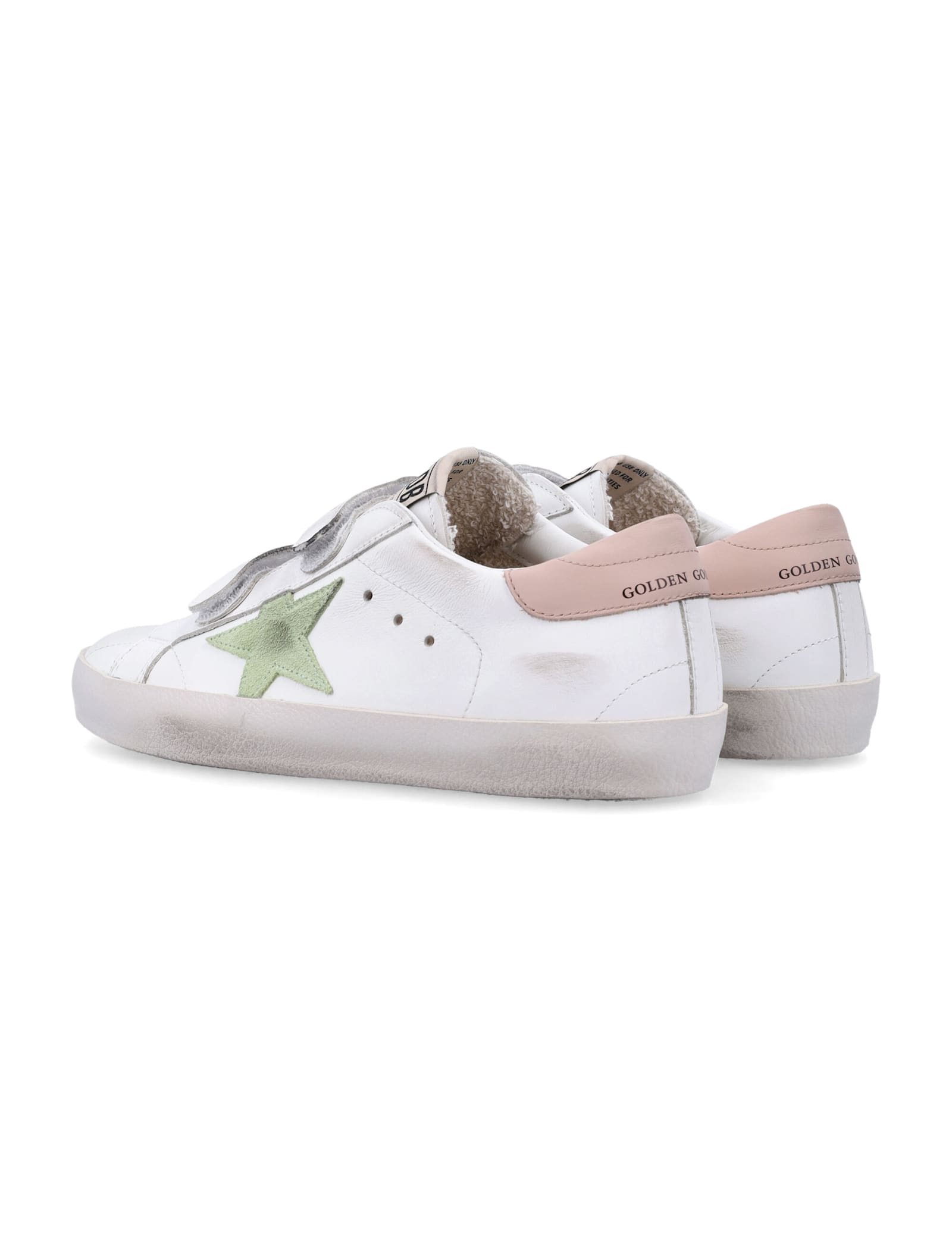 Golden Goose Old School In White/light Green