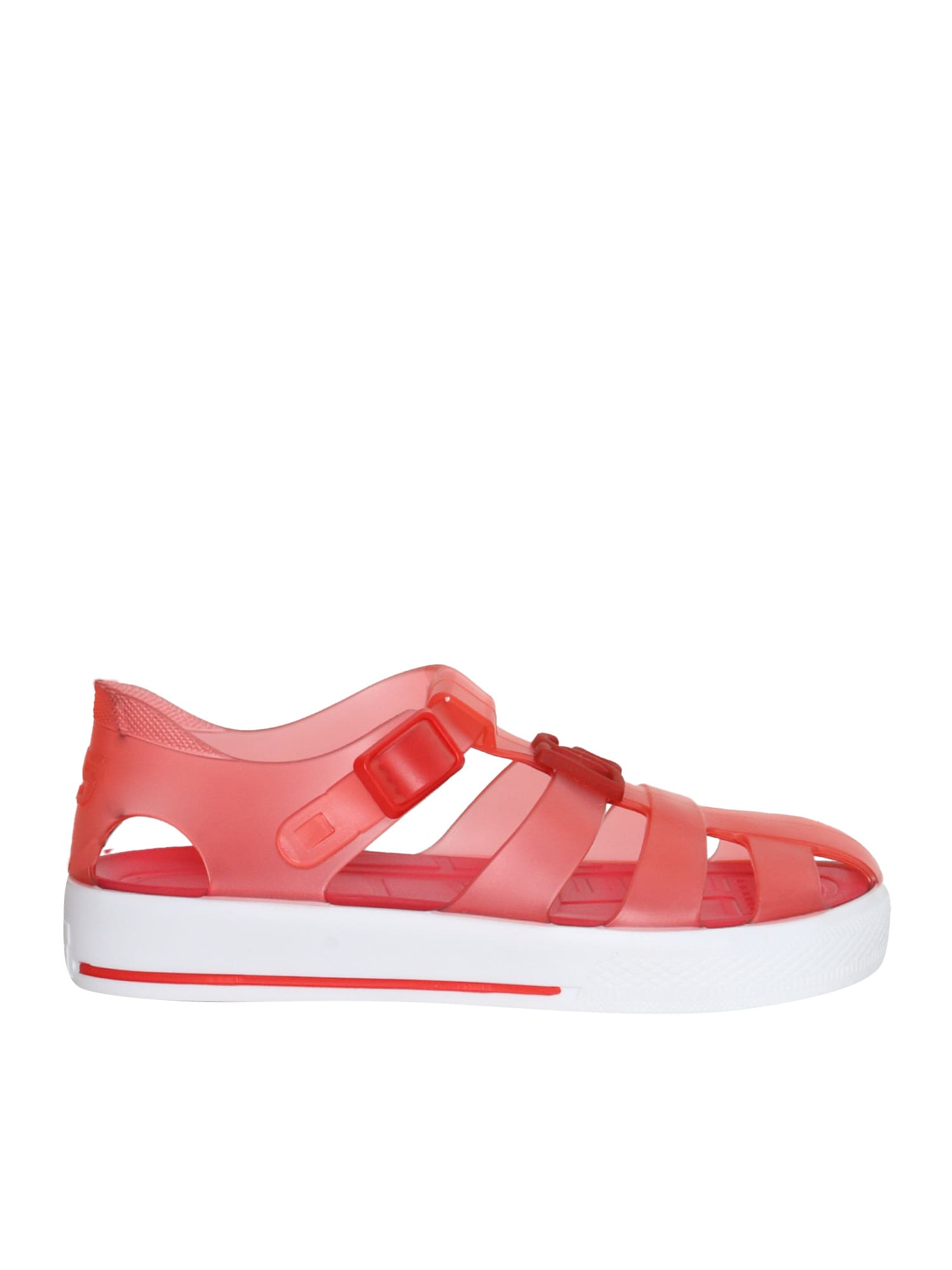 Dolce & Gabbana Red Sandals With Cage Tip In Red