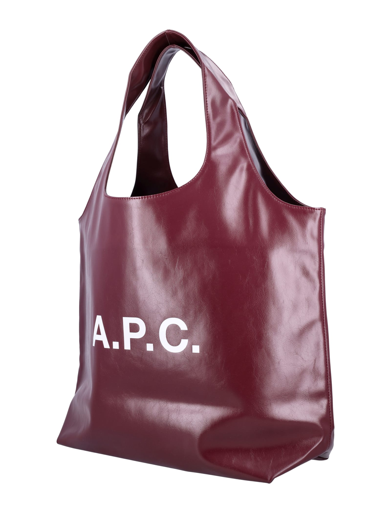 Shop Apc Ninon Tote Bag In Burgundy