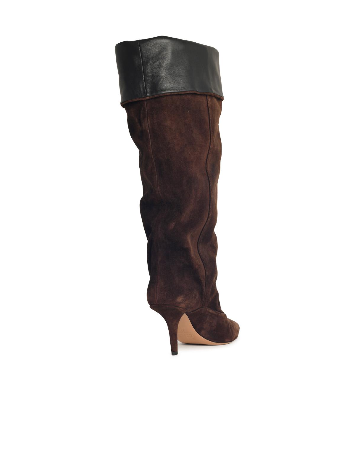 Paris Texas Ines Reverse 75 Chocolate Suede Boots In Brown