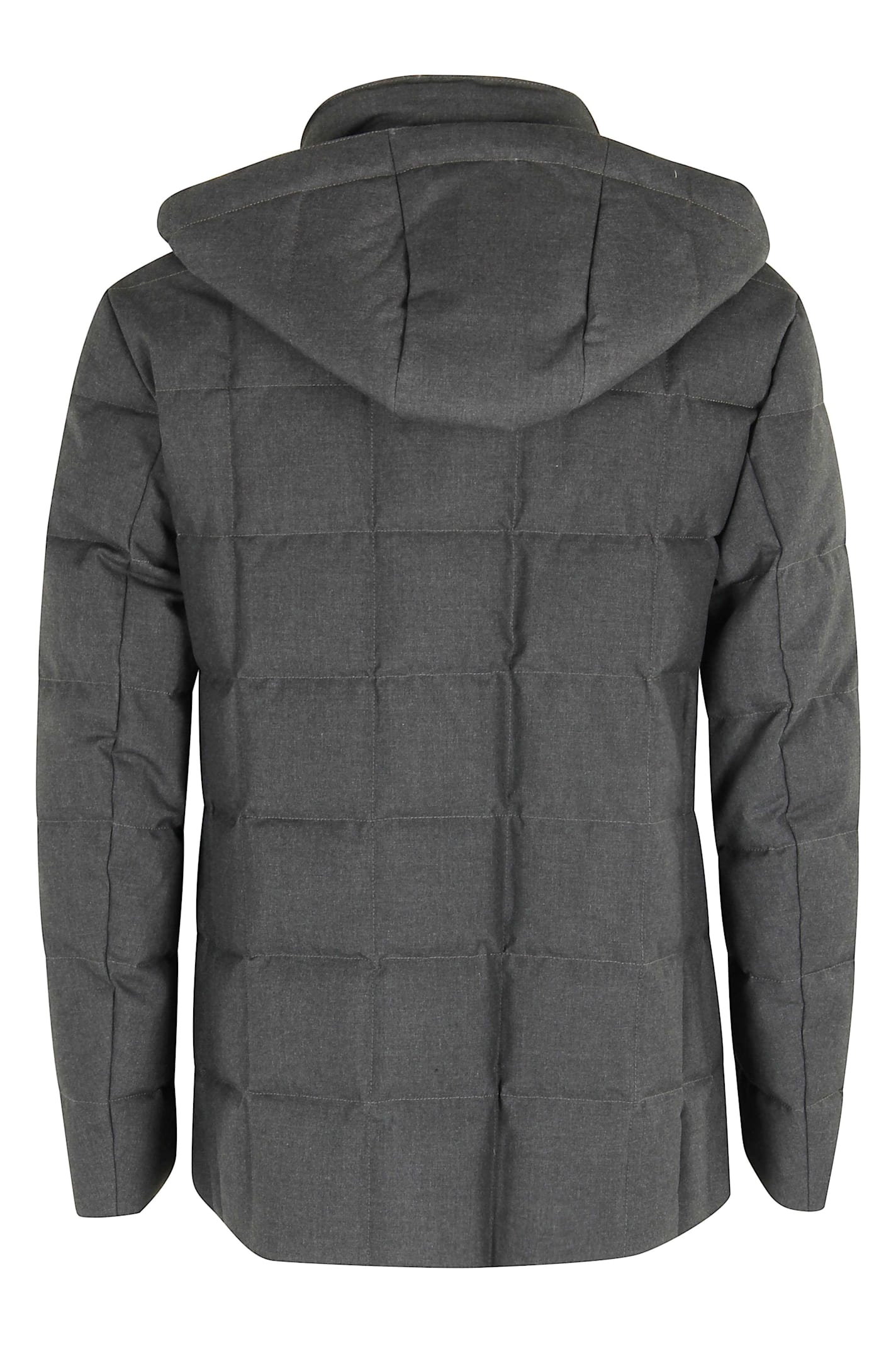 Fay Removable Hood Canvas Jacket In Gray