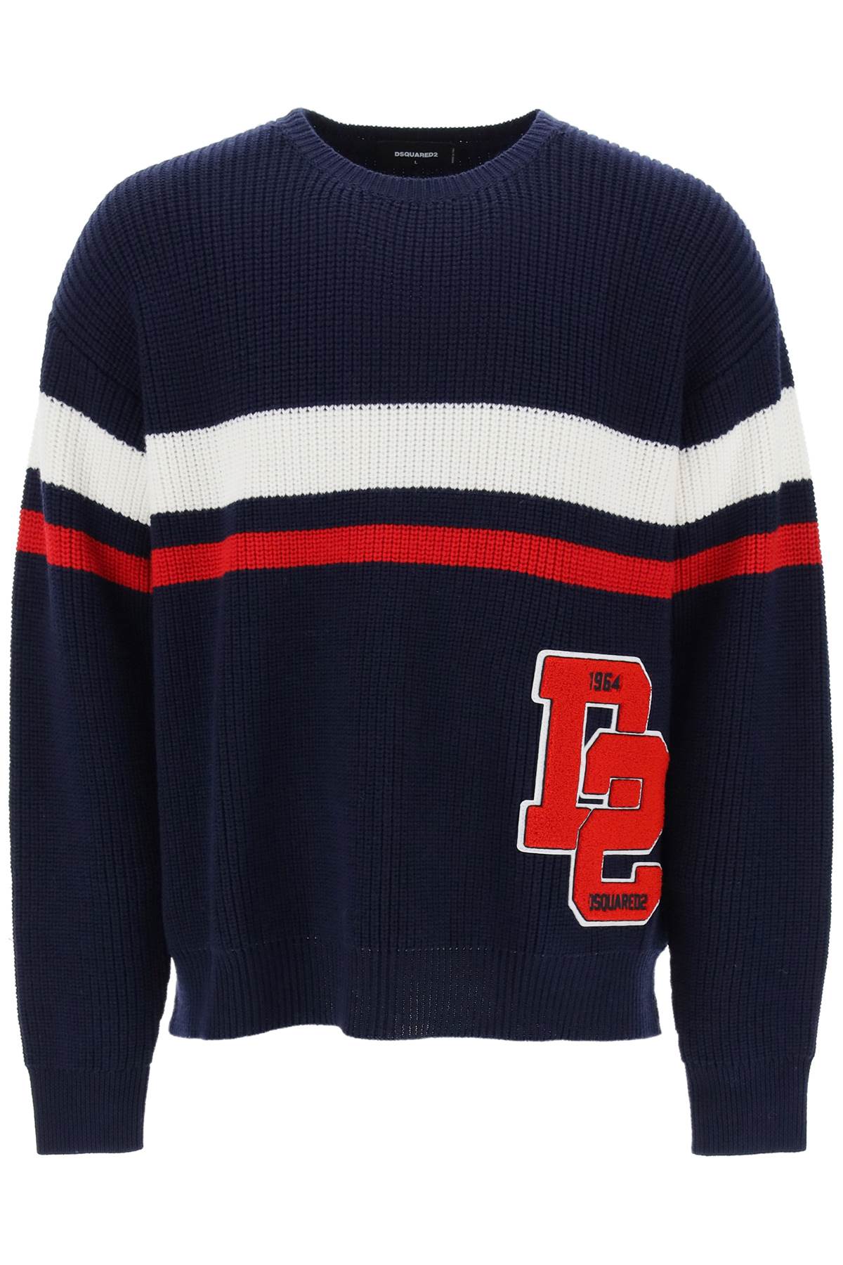 Wool Sweater With Varsity Patch