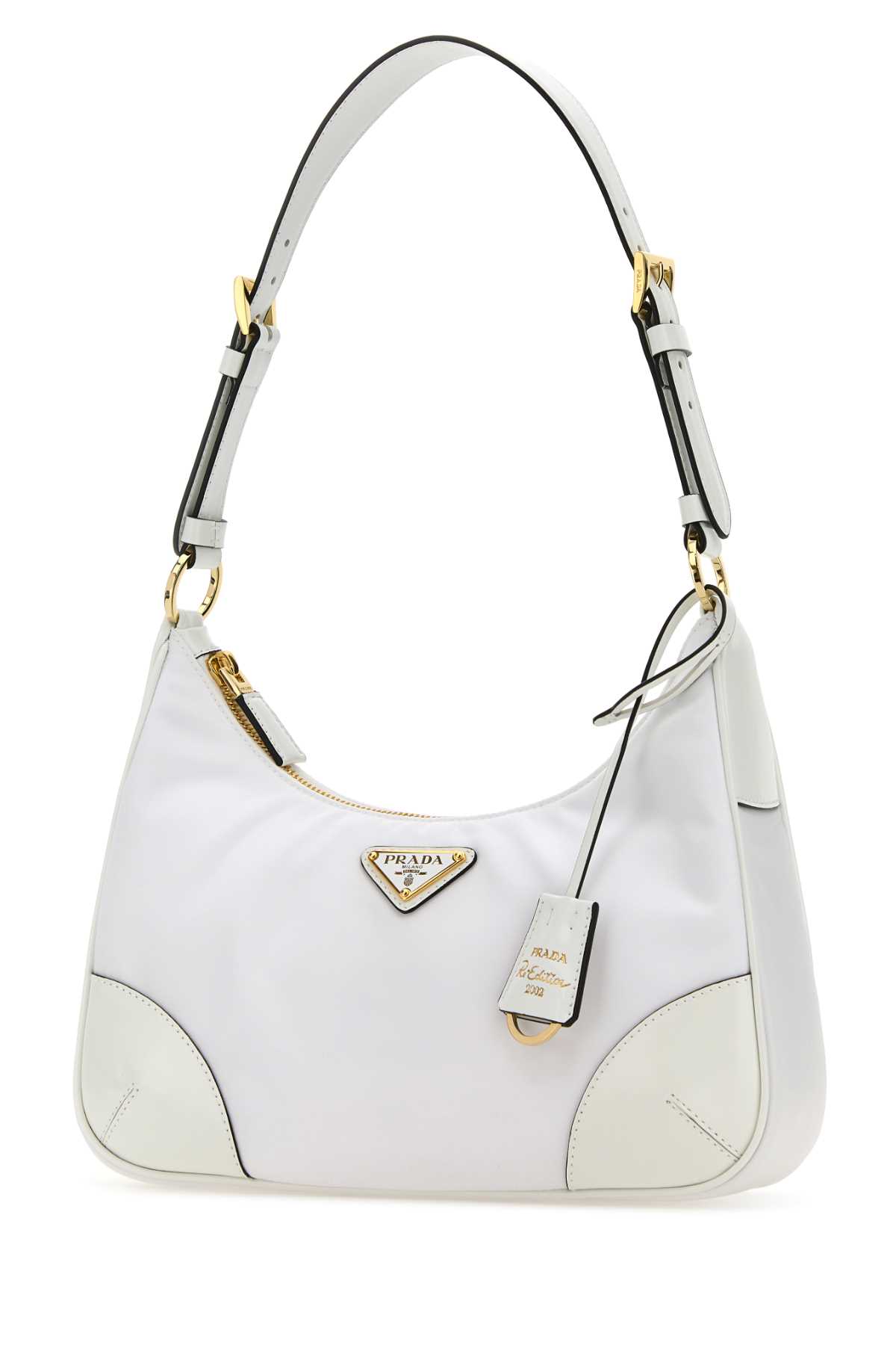 Shop Prada White Re-nylon Re-edition 2002 Shoulder Bag In Biancon