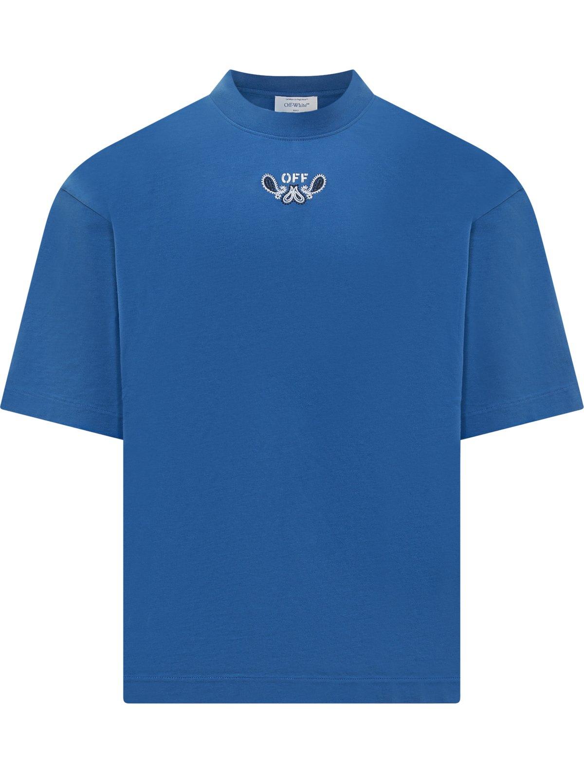 Shop Off-white Crewneck Short-sleeved T-shirt In Blue
