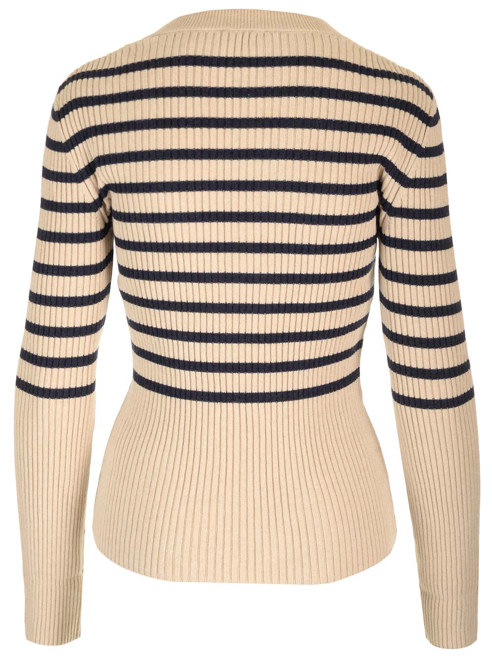 Shop Apc Slim Fit Lou Sweater In Tas Ecru Dark Navy