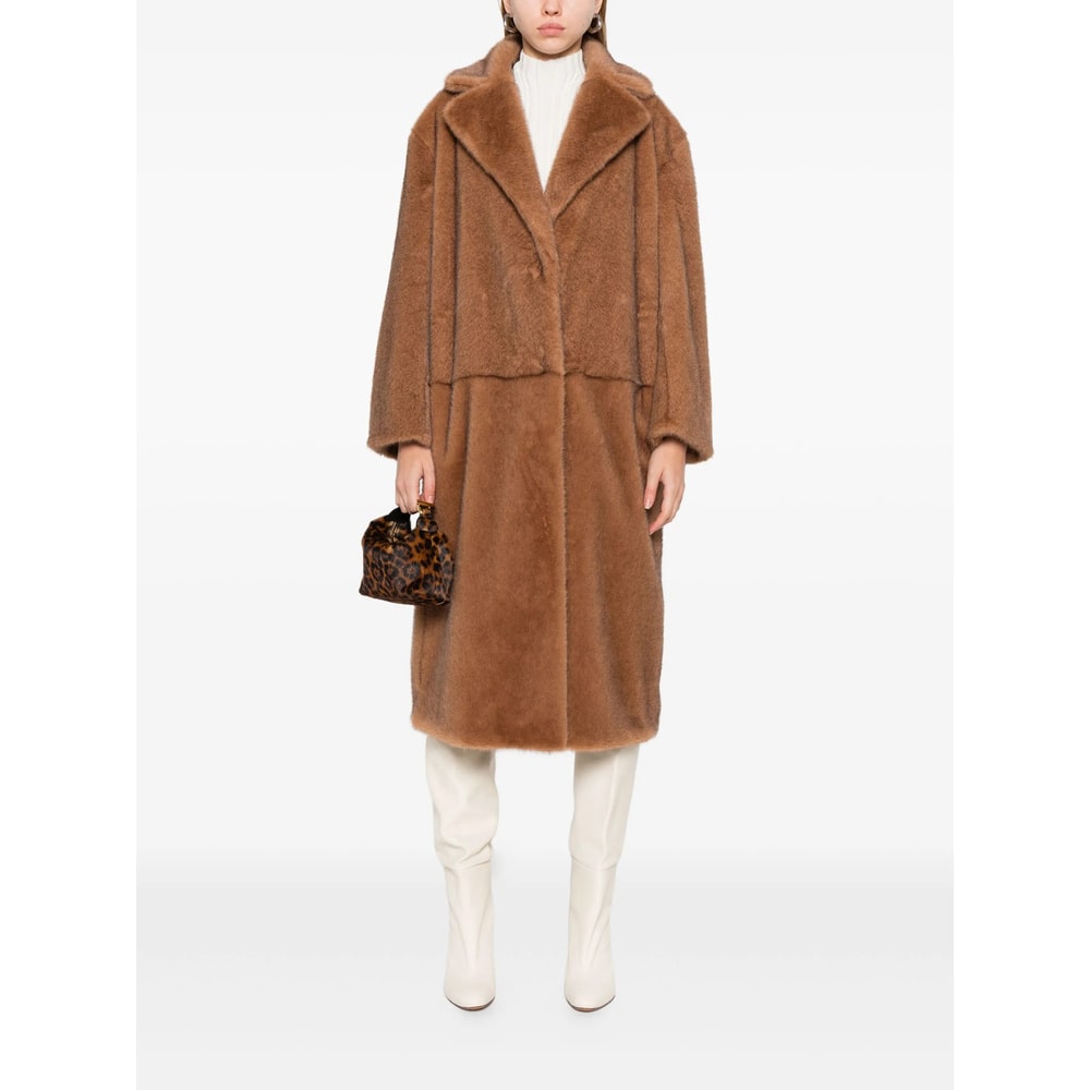 Antonelli Brown Tailored Coat With Structured Fit In Brown
