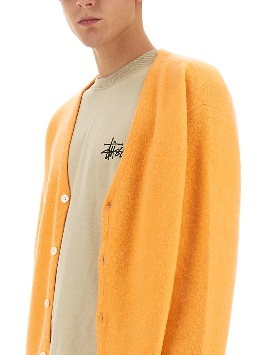 Shop Stussy Cardigan With Buttons In Orange