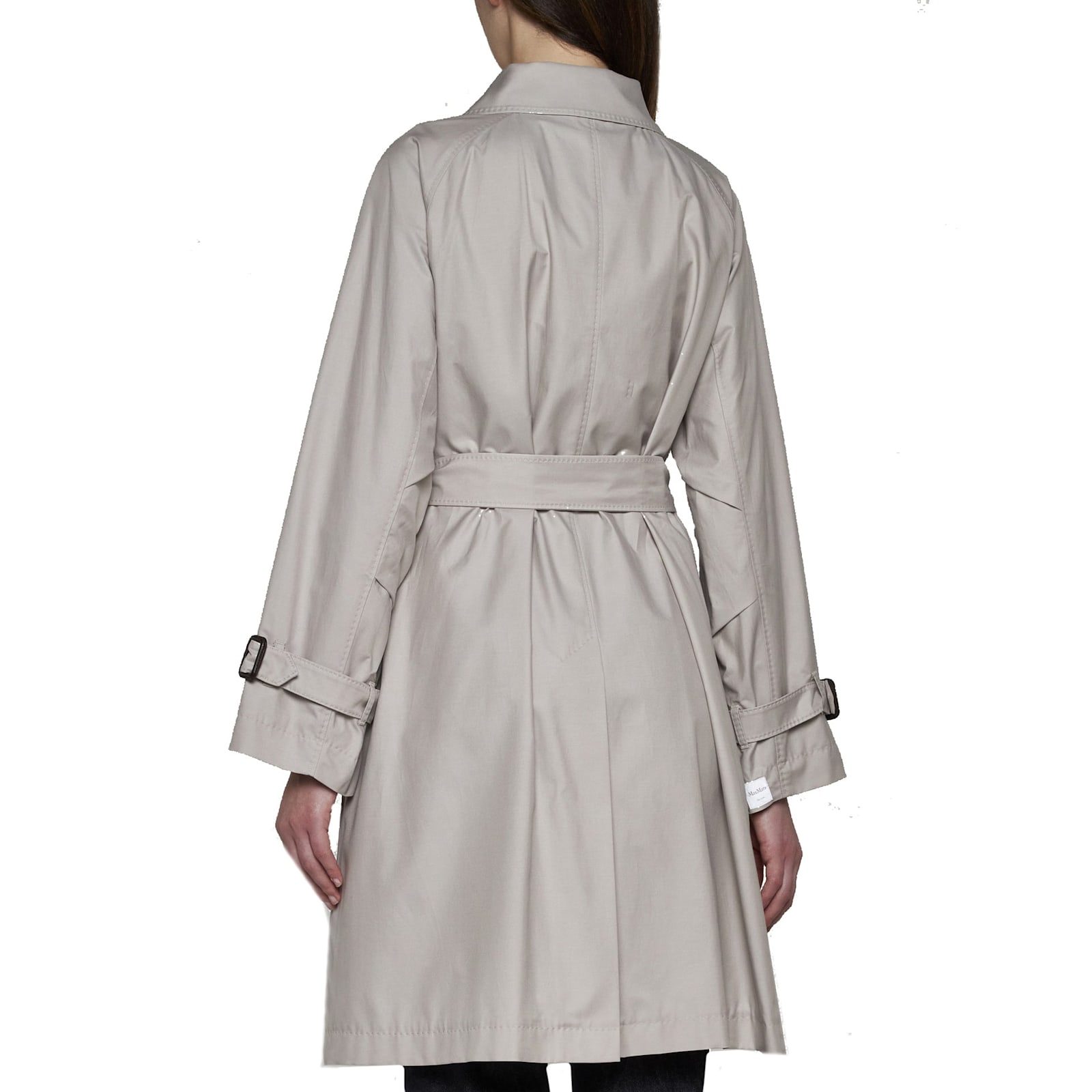 Shop Max Mara The Cube The Cube Blend Cotton Trench Coat In Beige