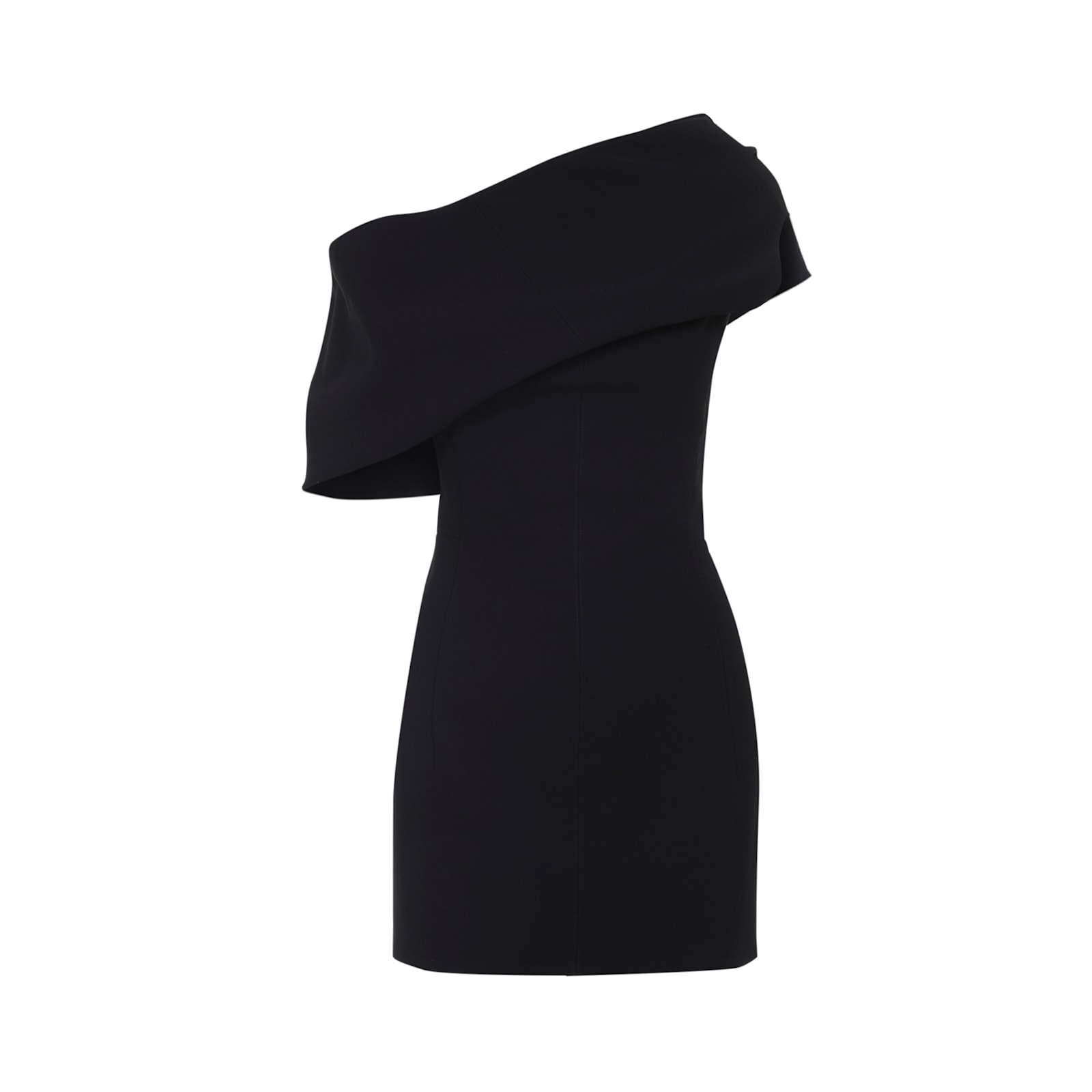 Jacquemus Pesce Draped One-shoulder Mini Dress In Black