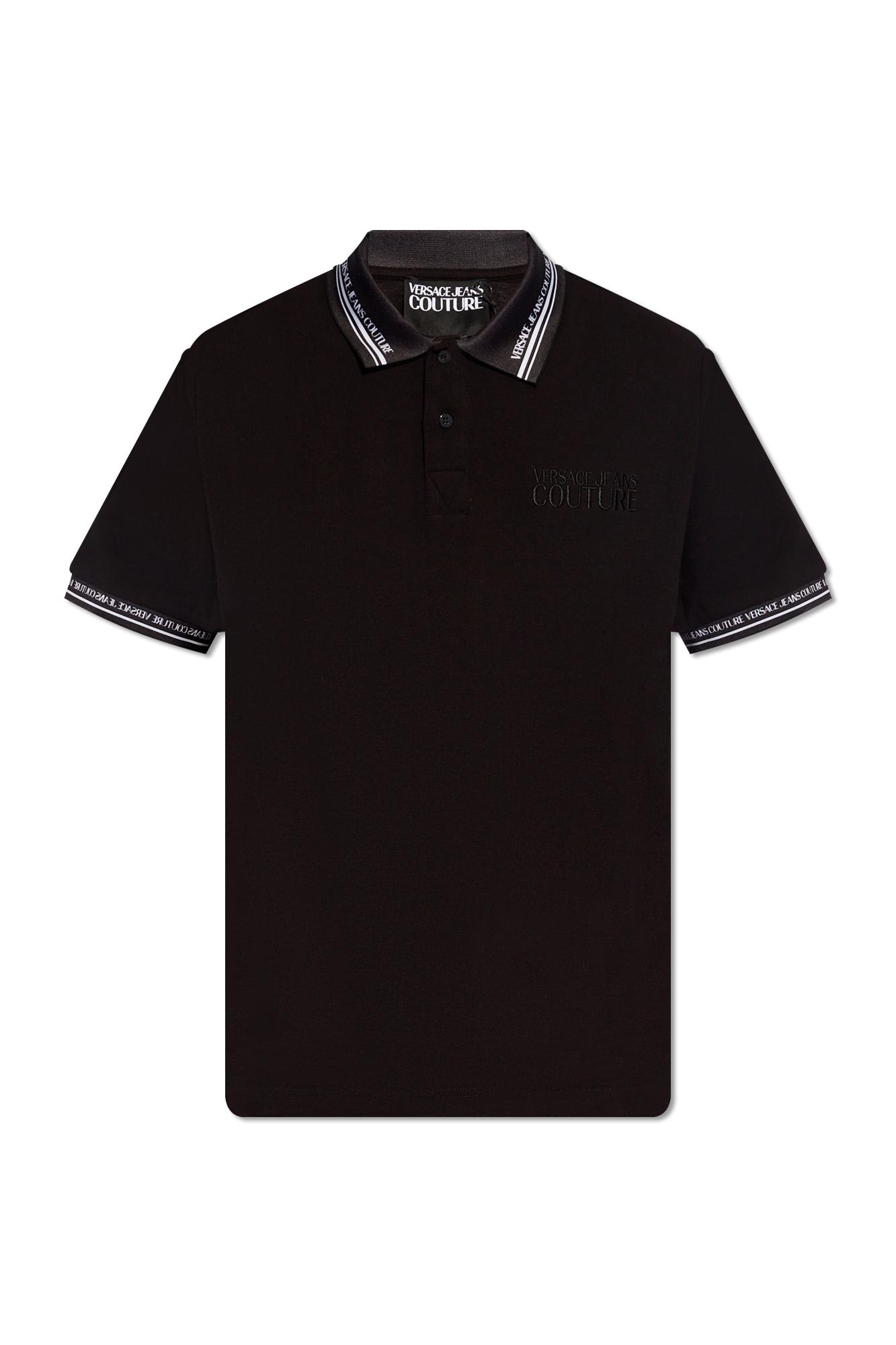 Versace Jeans Couture Polo Shirt With Logo In Black