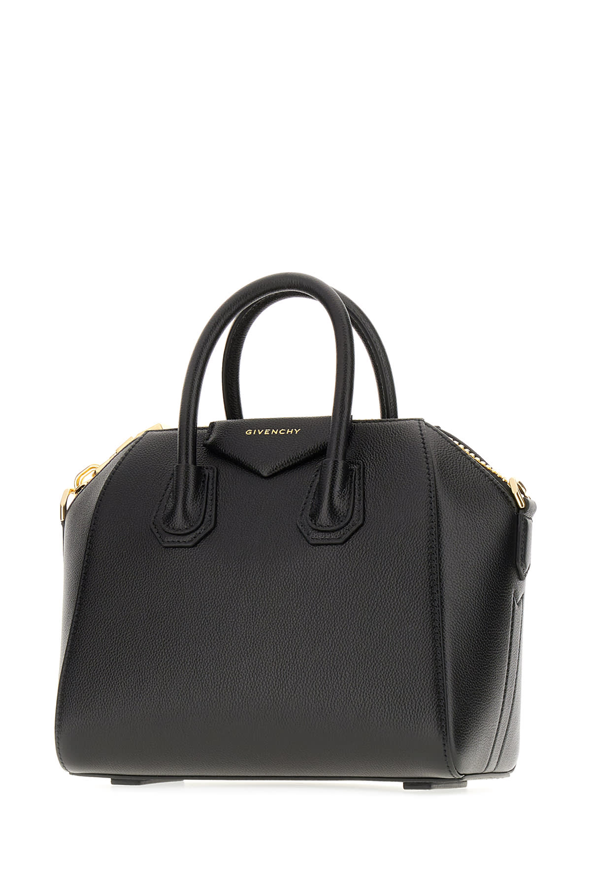 Shop Givenchy Black Leather Mini Antigona Handbag In 001