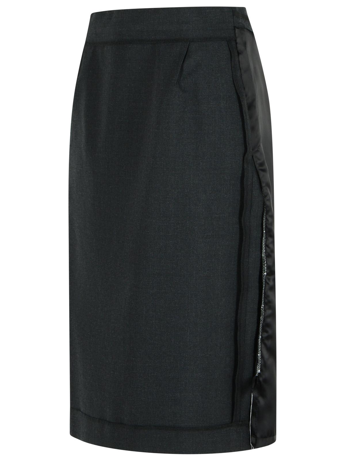 Maison Margiela Graphite Wool Blend Skirt In Black
