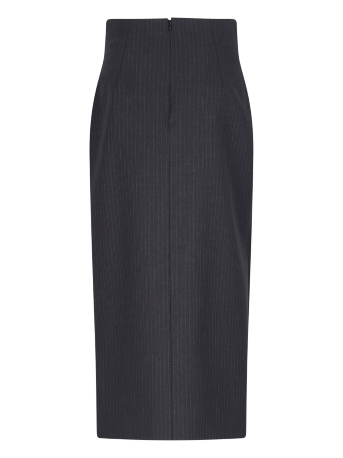 Shop Alexander Mcqueen Midi Sheath Skirt In Grey