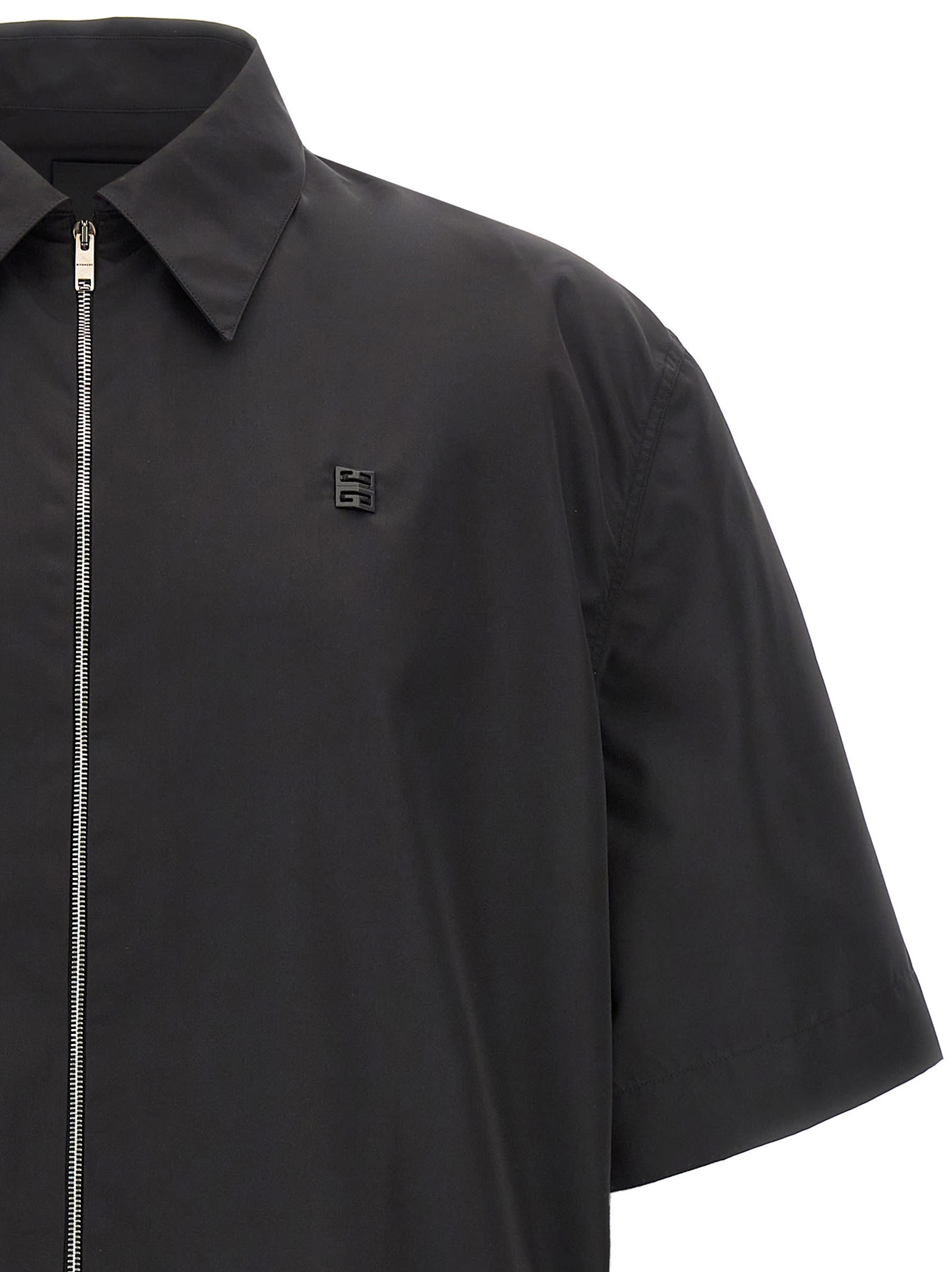 Givenchy Chemise Zippée À Détail 4g In Black