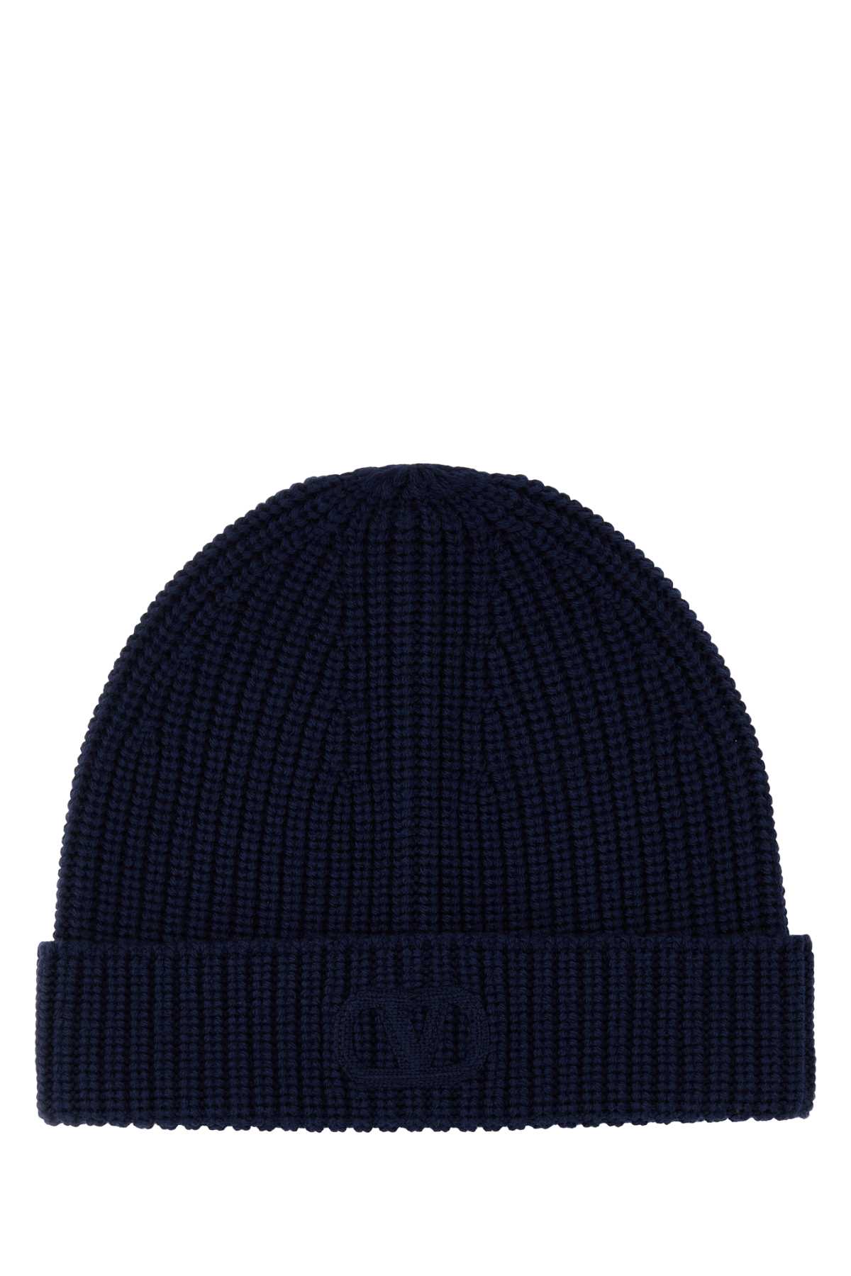 Shop Valentino Midnight Blue Wool Beanie Hat In Navy