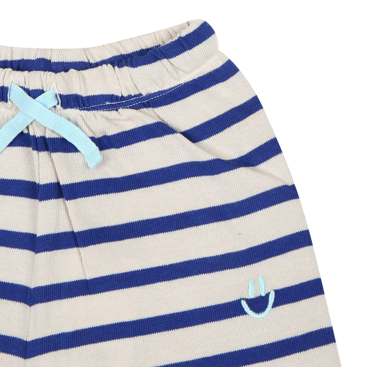 Shop Molo Ivory Shorts For Babykids With Smiley In Multicolor