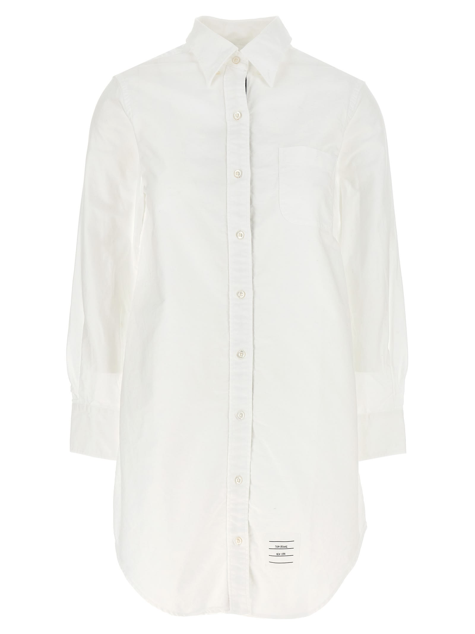 Shop Thom Browne Rwb Chemise Dress In White